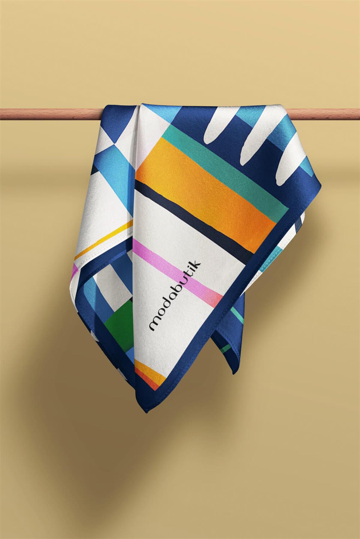 I98 Modabutik Geometrik Desenli Kadın Fular