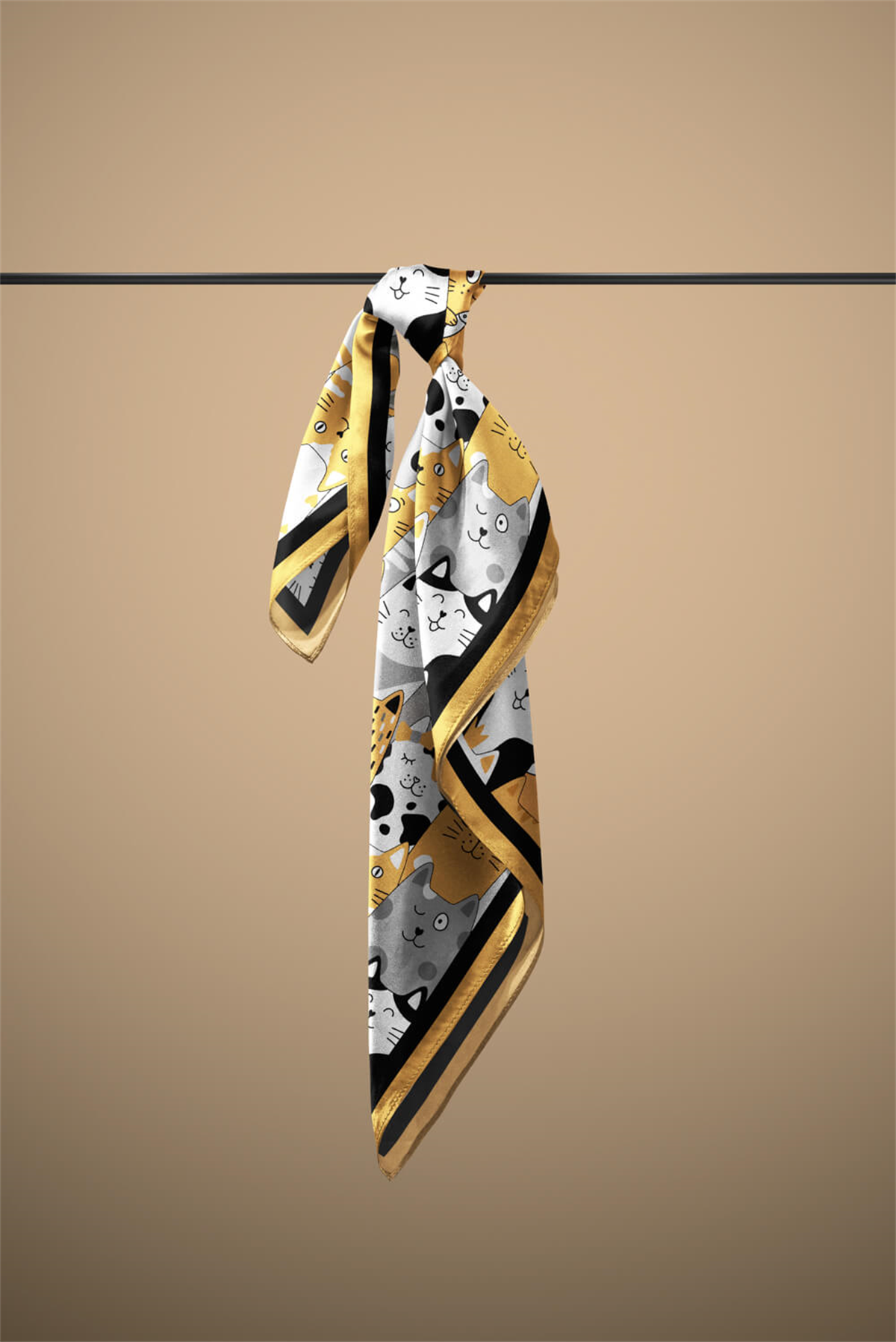 Modabutik Kedi Desenli Bandana
