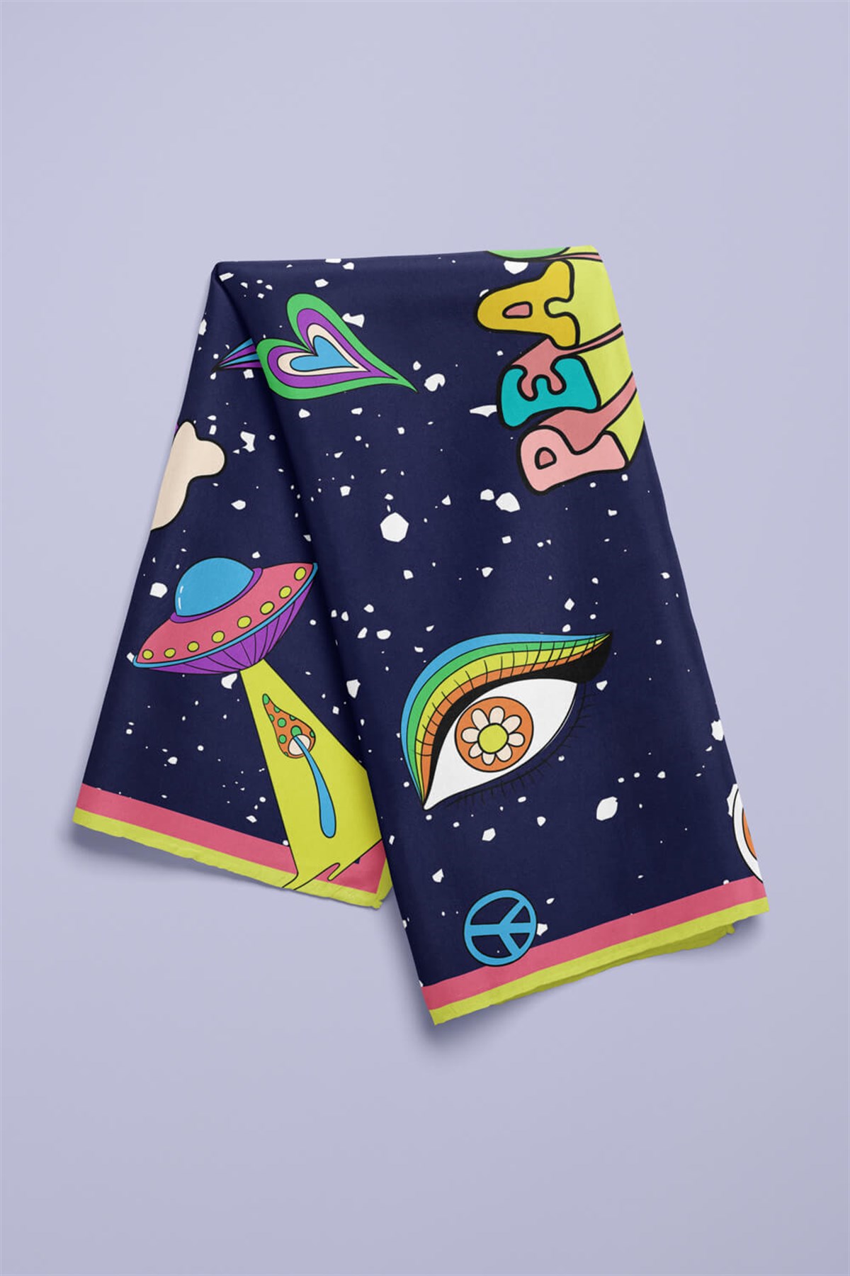 Vissona Peace Desenli İpek Bandana