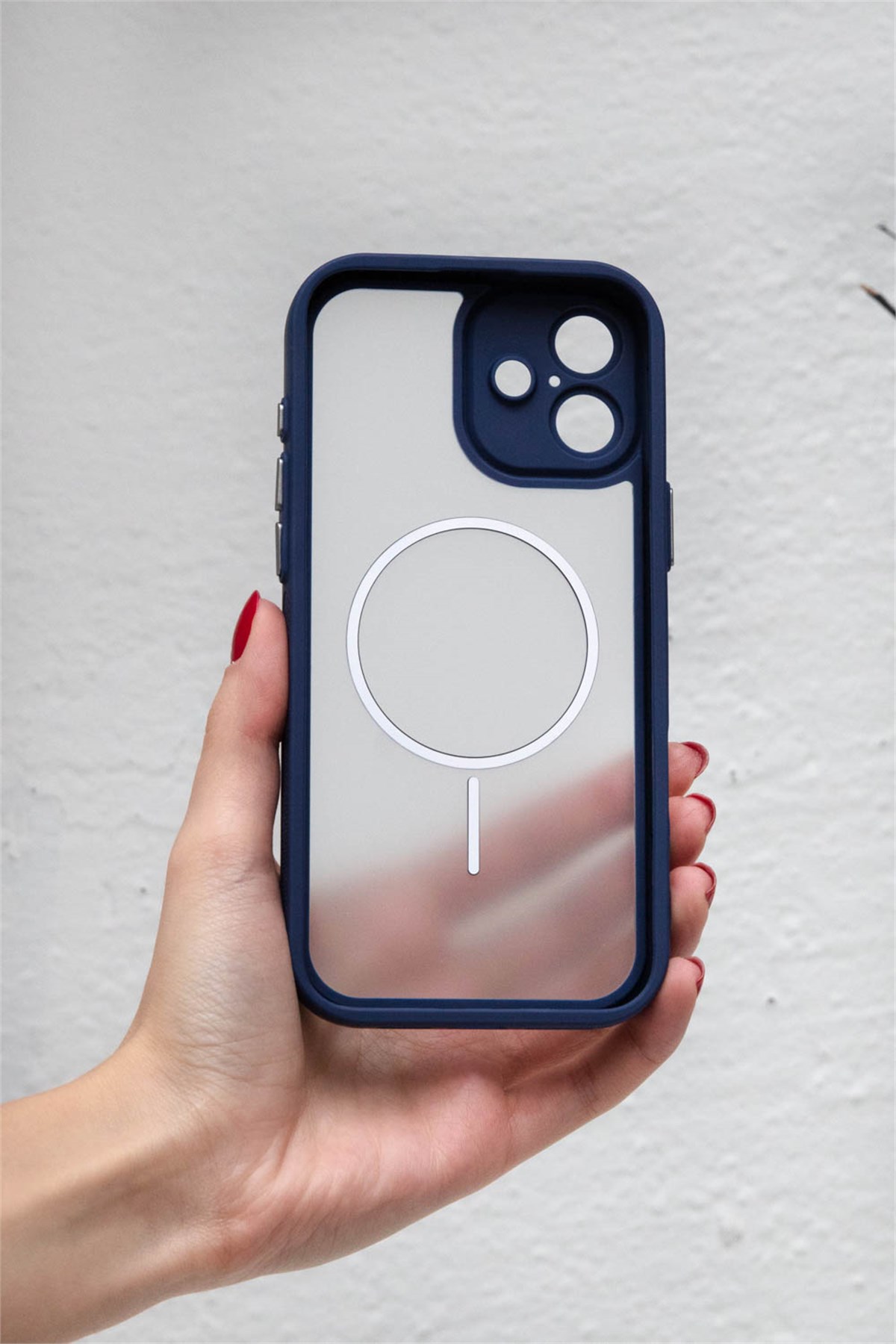 iPhone 16 Plus Kılıf – Kamera Korumalı – MagSafe Uyumlu – Lacivert Renk – Mat Silikon Telefon Kılıfı