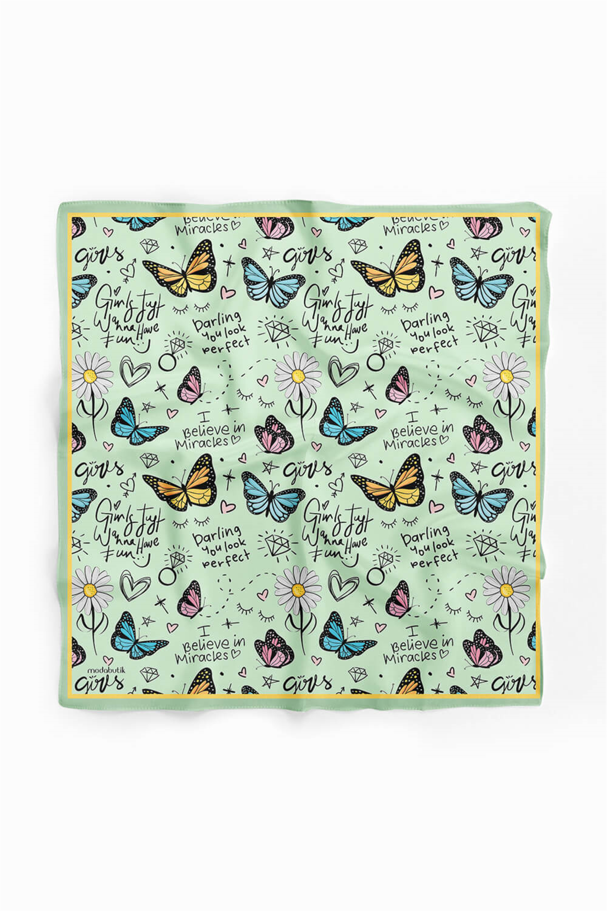 Z1 Modabutik Kelebek Desenli Bandana