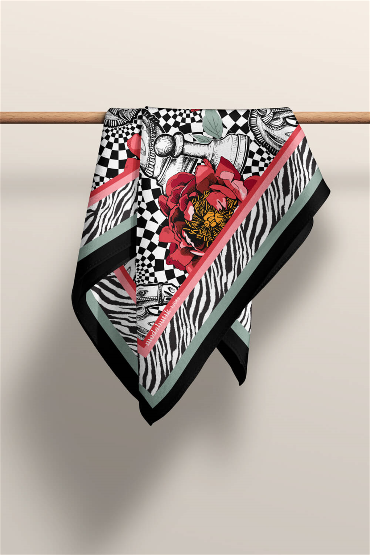 C76 CHECK HORSE  TASARIMLI BANDANA DG12082