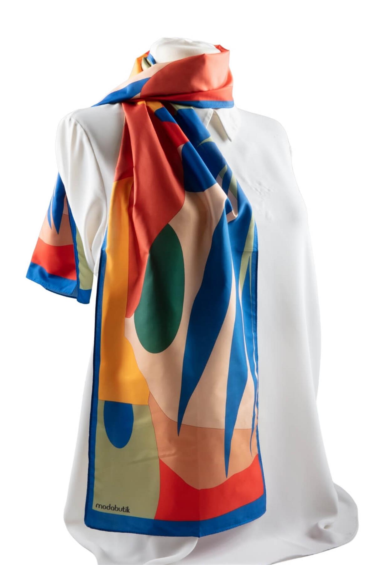 Modabutik Geometri Desenli Kadın Fular