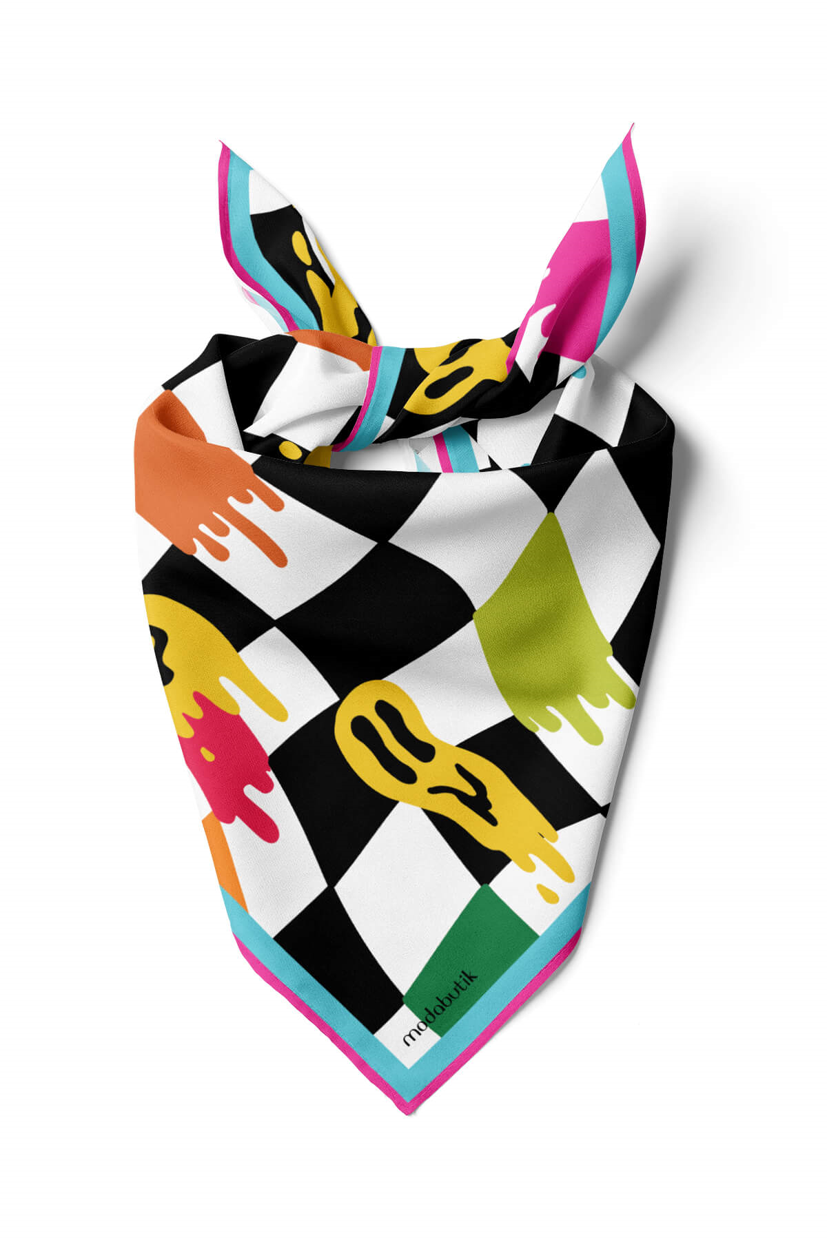 A112 Modabutik Smiley Desenli Bandana