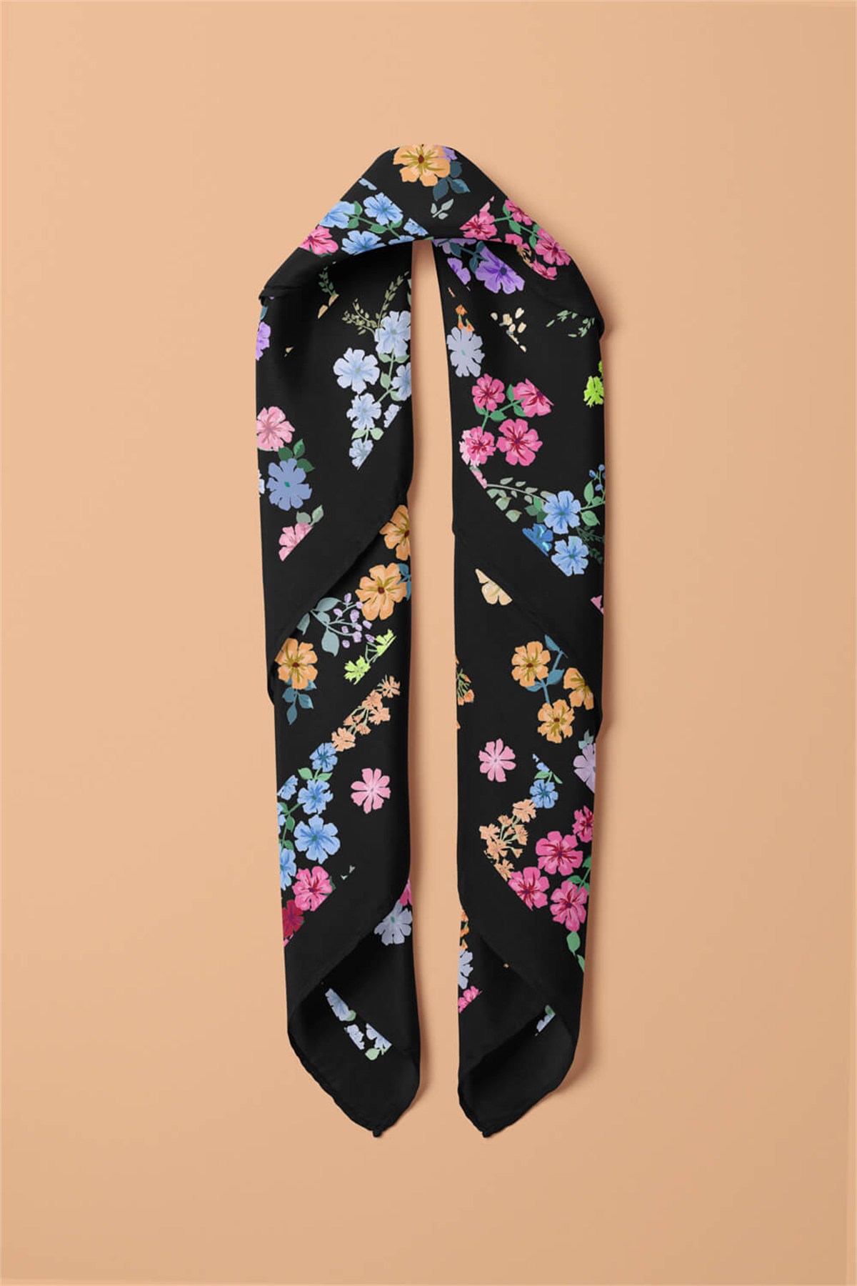 Violla Kadın Çiçek Desenli 50x50 Bandana HYL DG01393-22