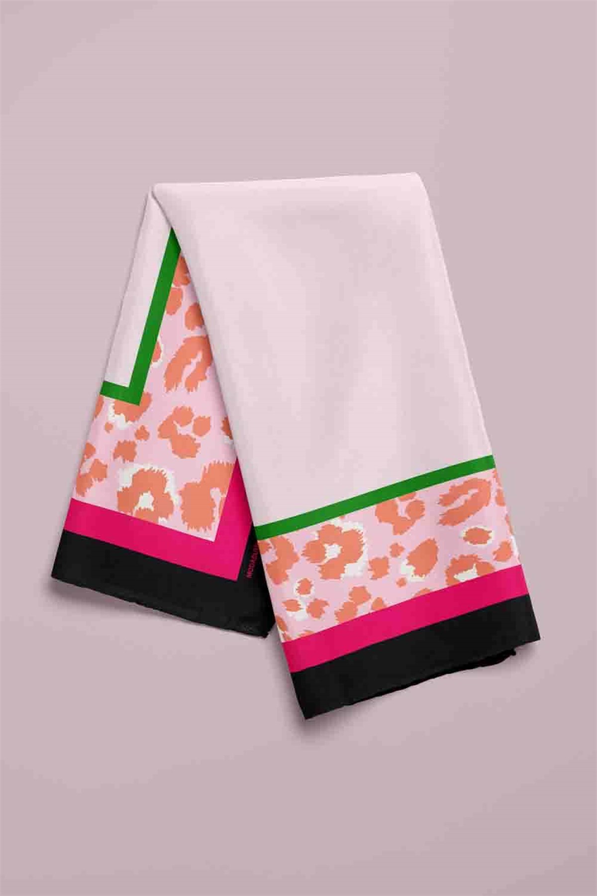 Violla Y22 Kadın Turuncu Kare Desenli 50x50 Bandana HYL DG01523-22