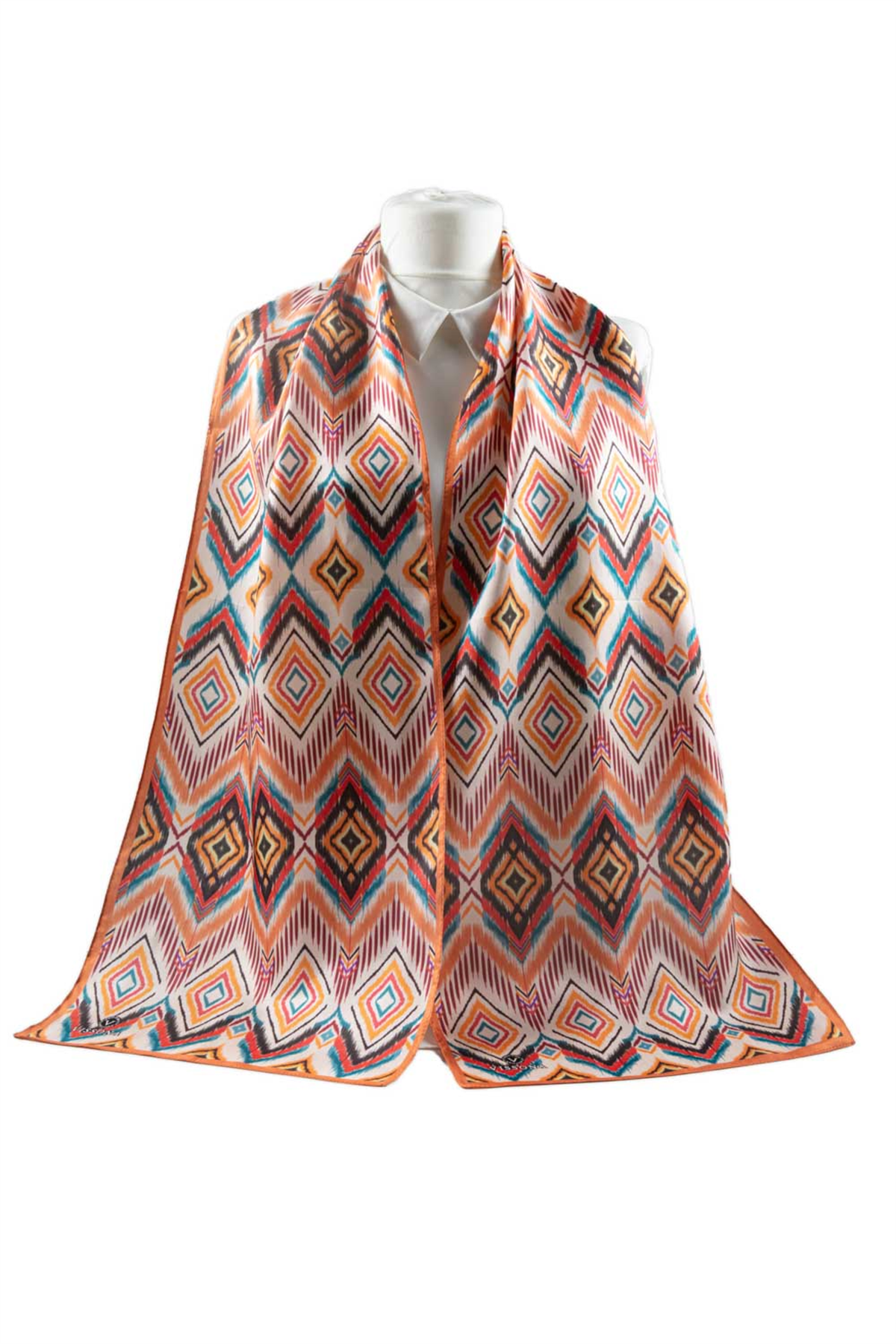 I15 SATEN İPEK ETNİK DESENLİ KADIN FULAR