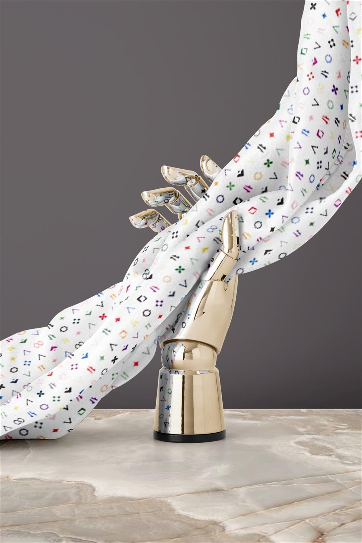 %100 Twill İpek Çıtır Motif Desenli Krem - Fuşya Renkli 90x90 Eşarp Dikim Şekli : El Dikişi