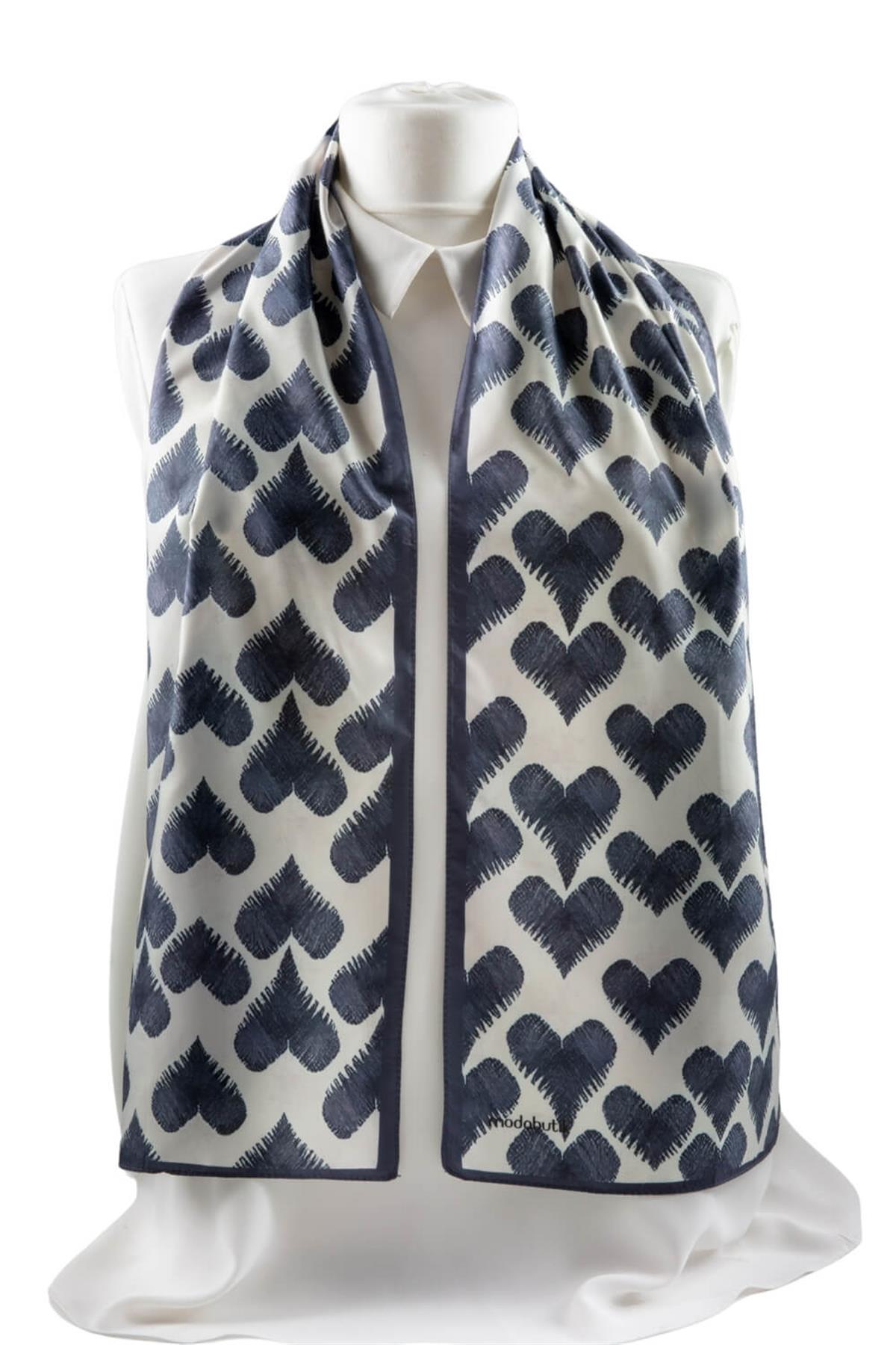 Modabutil Kalp Desenli Fular