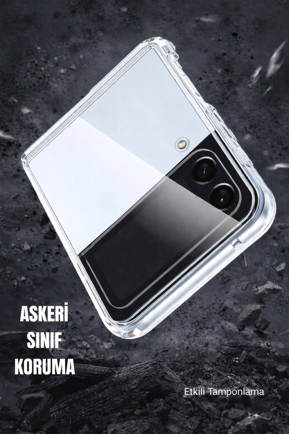 Samsung Galaxy Z Flip 3 Uyumlu Kamera Korumalı Magsafe Wireless Şarj Özellikli Lüks Şeffaf Silikon Telefon Kılıfı
