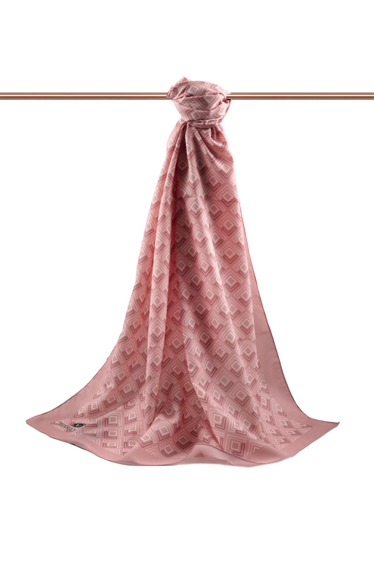 KREP MİNİ MOTİF DESENLİ PUDRA RENKLİ 75X195 KIRIŞMAZ ŞAL