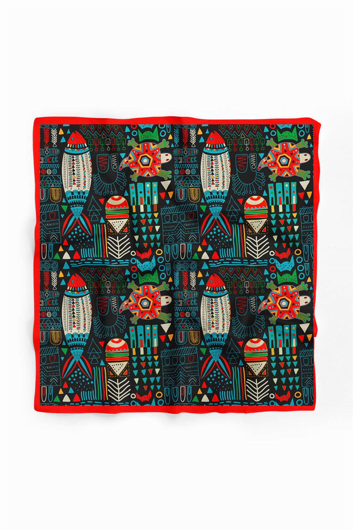 G97 Violla Balık Desenli Bandana