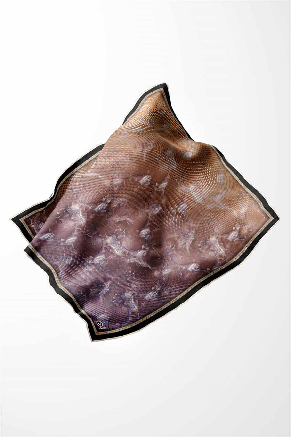Twill Batik Desenli Pembe Renkli 90x90 Eşarp (İpek İçermez) Kenar Dikiş Şekli El Dikişli