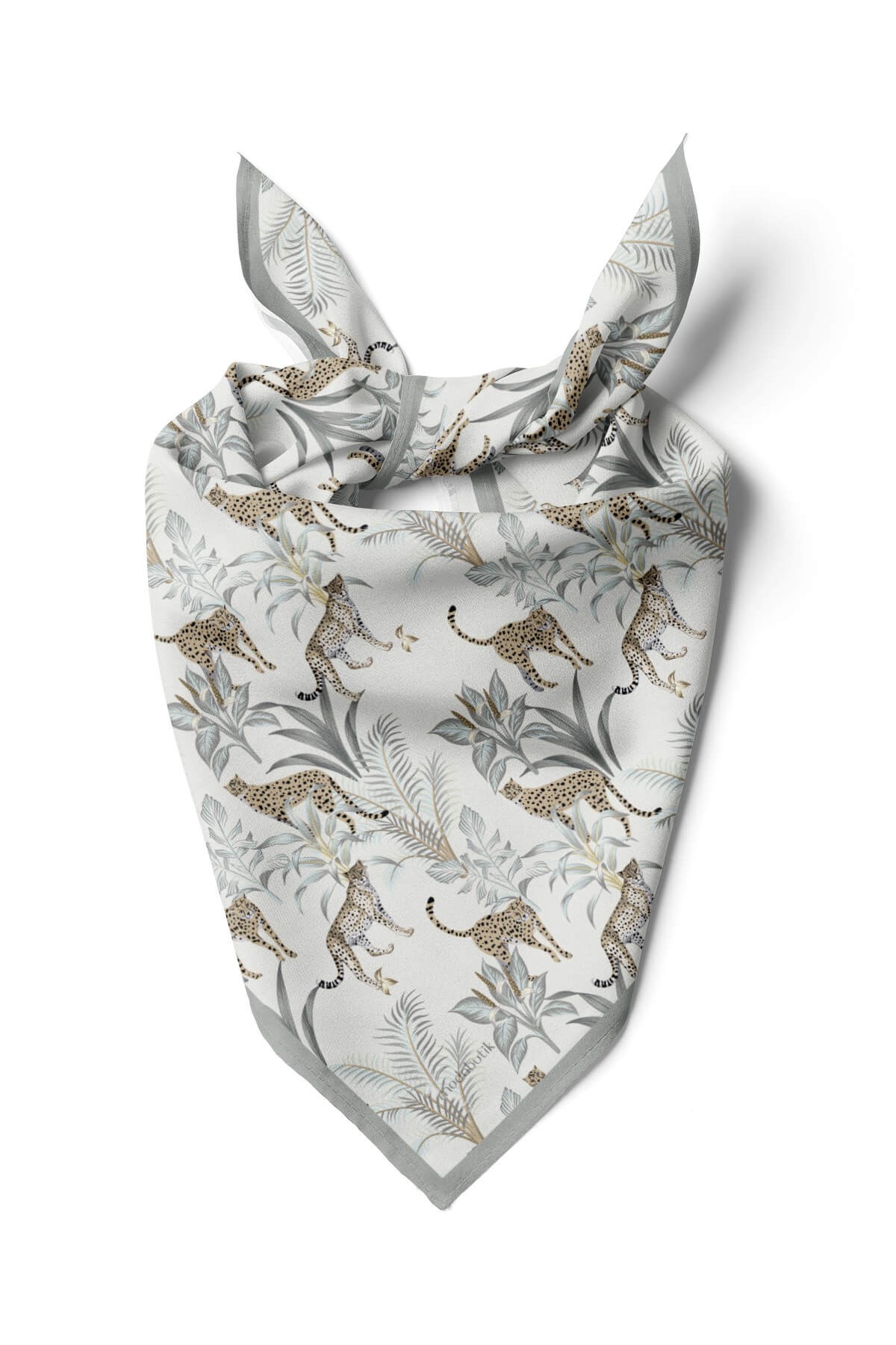 F110 Violla Leopar Hayvanı Desenli Bandana