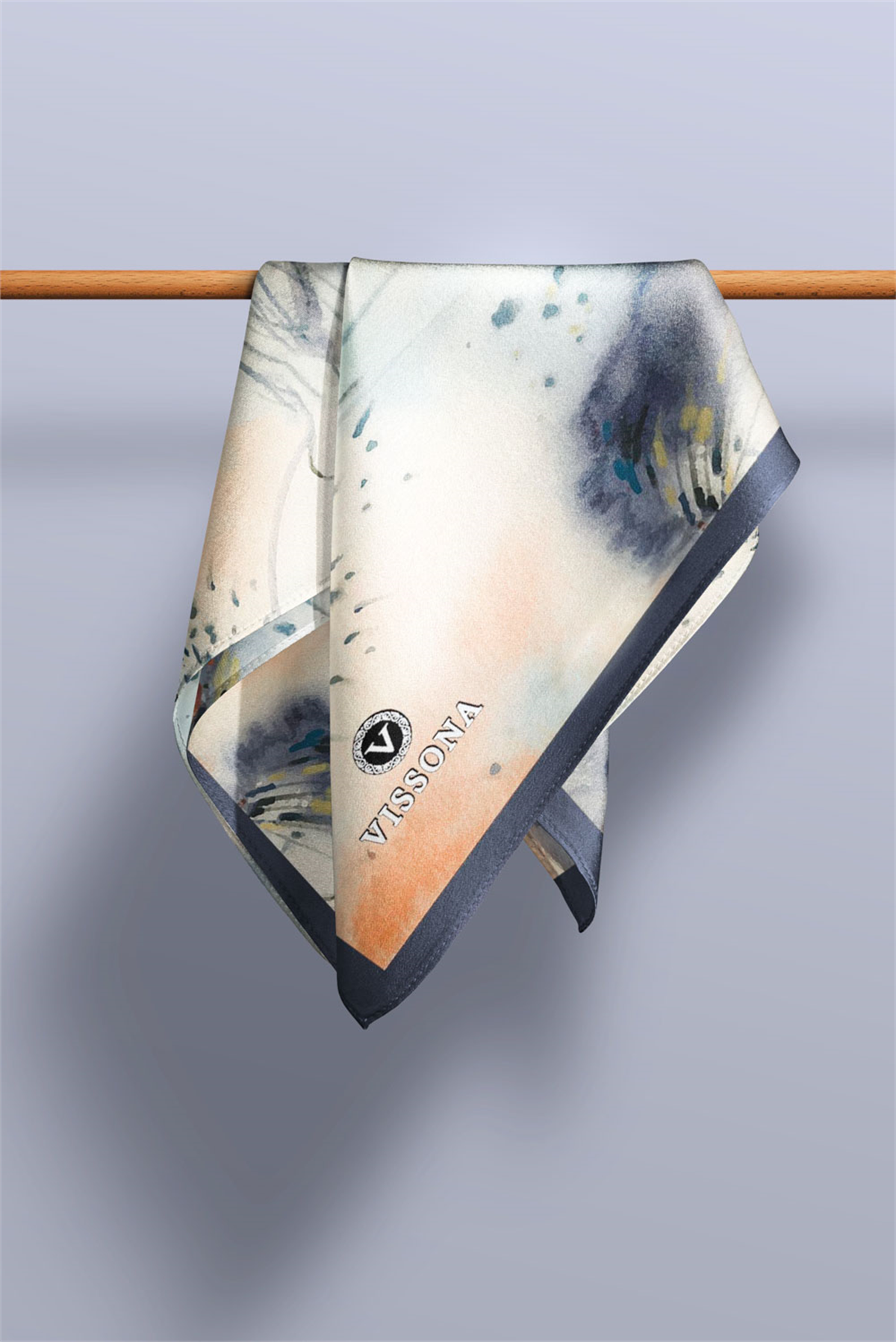 %100 İPEK GEOMETRİK DESENLİ KADIN FULAR 30X170