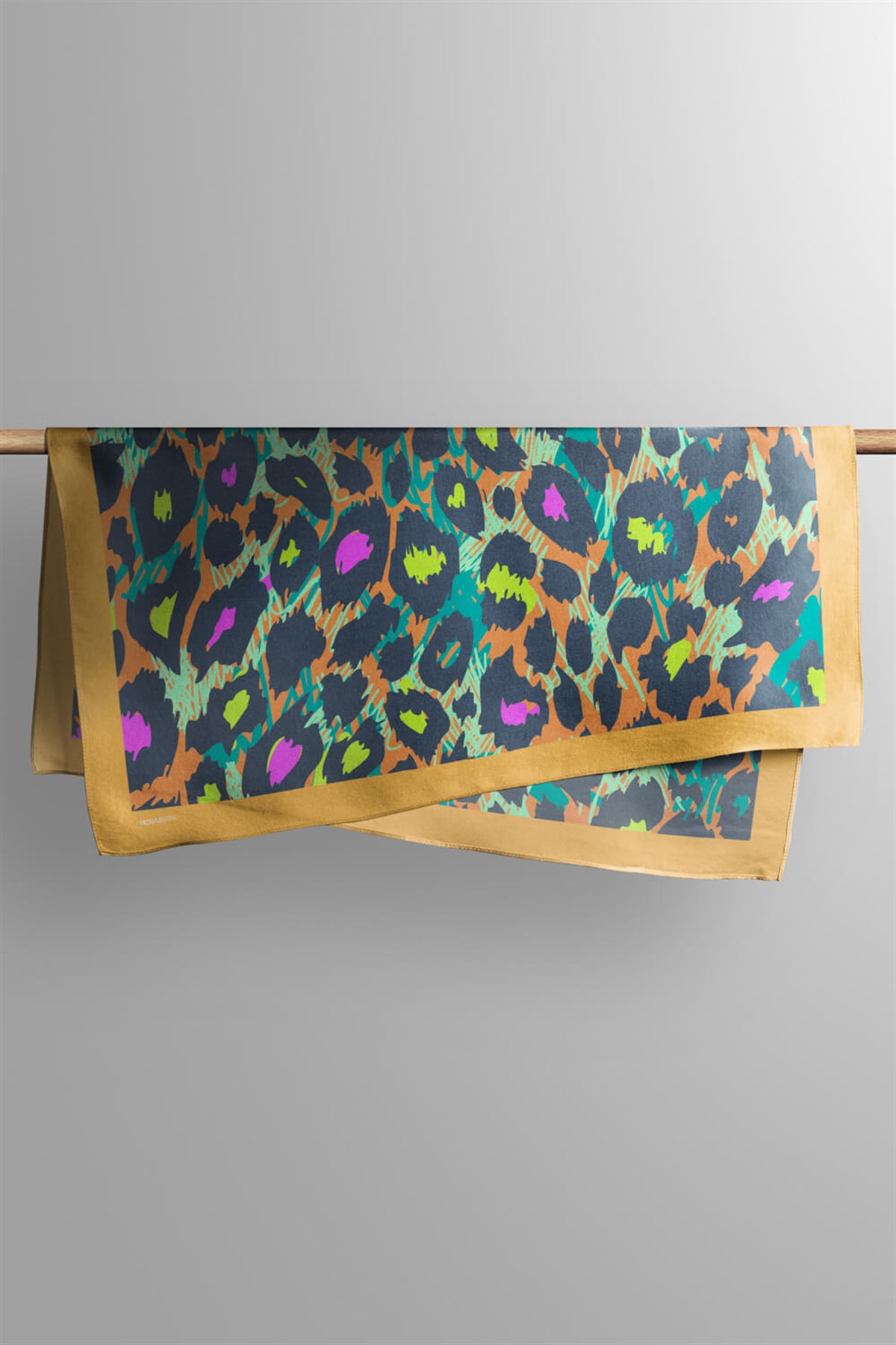 Violla Z93 Kadın Yağlı Boya Desenli Bandana 50x50 Sarı Mavi DG0271-22 Snz