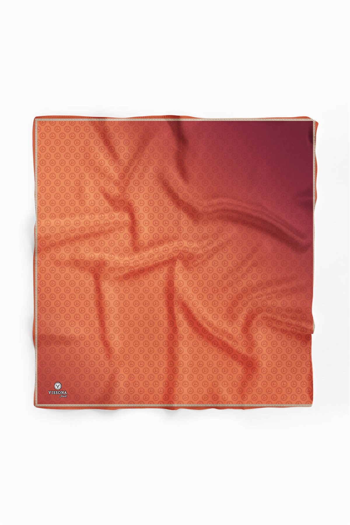 %100 İpek Kadın Desenli Bandana 80x80