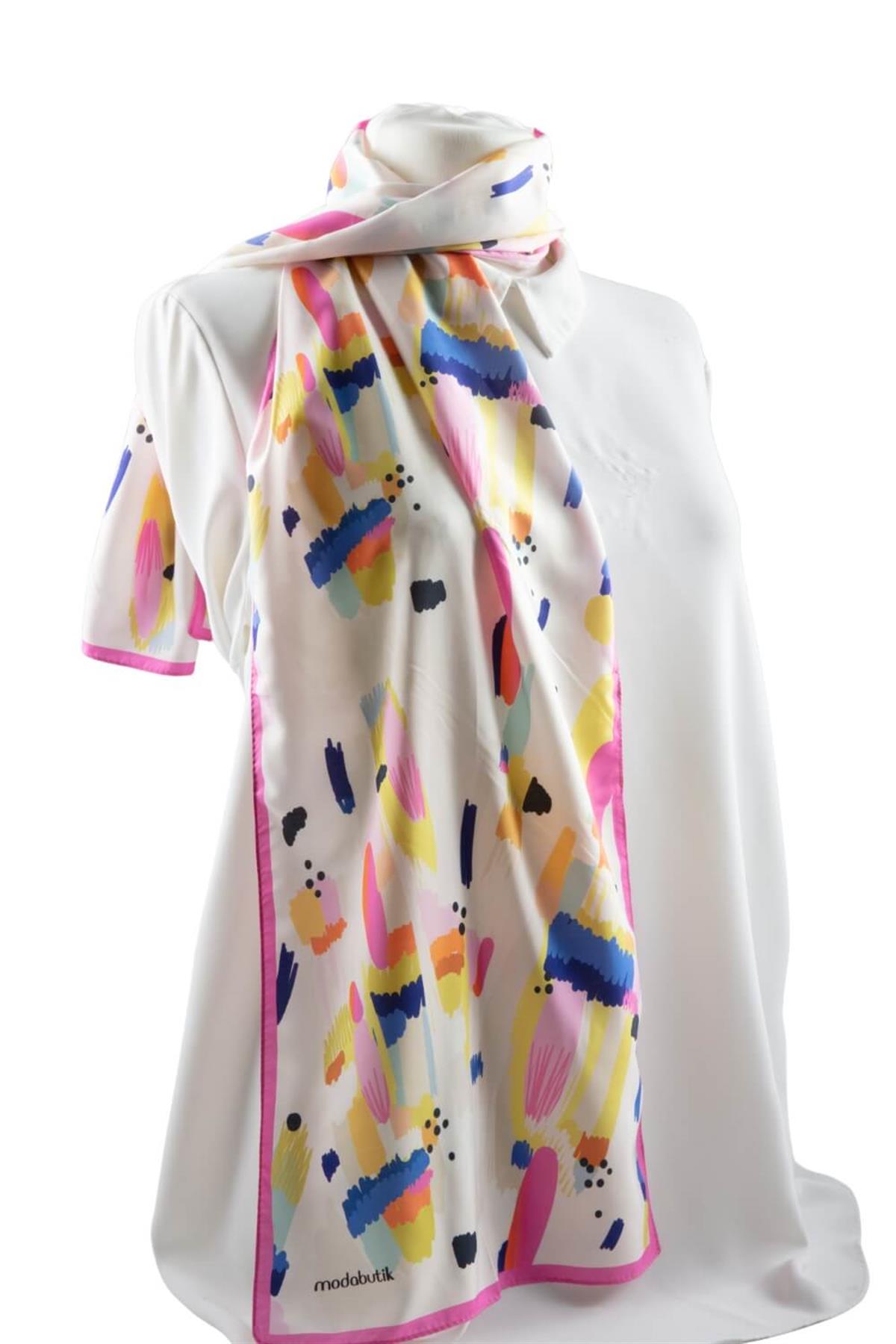 I90 Modabutik Geometrik Desenli Kadın Fular