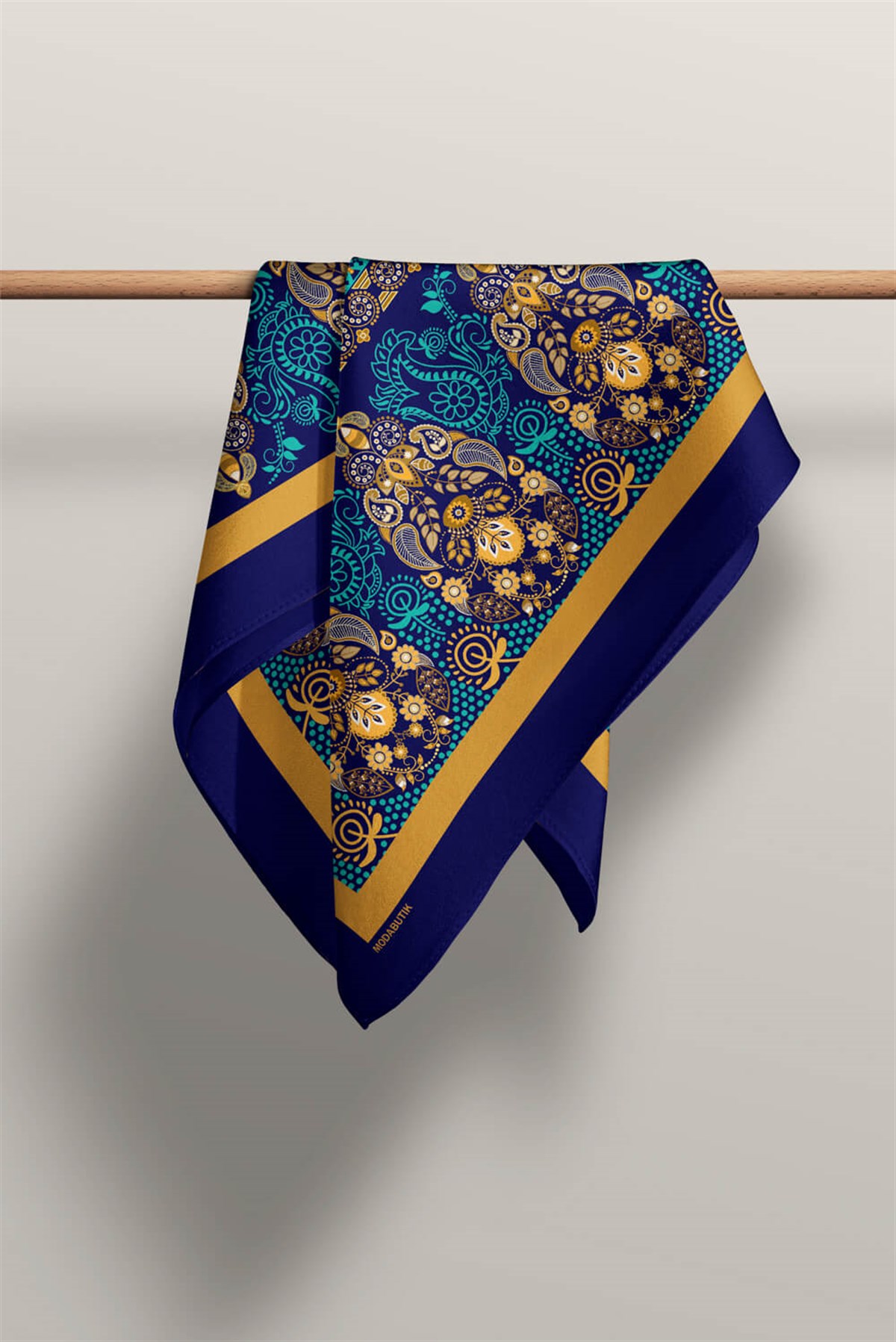 Violla Y5 Kadın Tulip and Drop Desenli 50x50 Bandana DG0677-22
