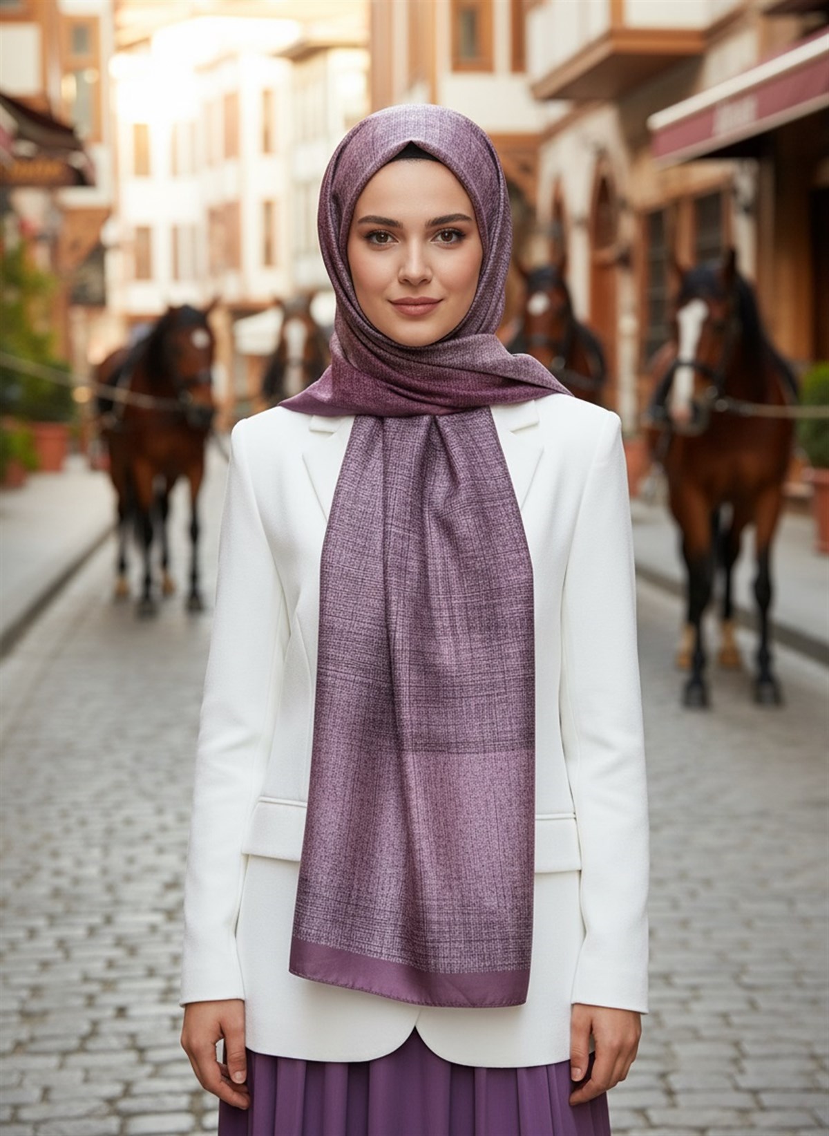 %100 Saf İpek Şal İnce Saten Vual Dokuma Damask Desenli Pudra Renkli 90x210 Şal