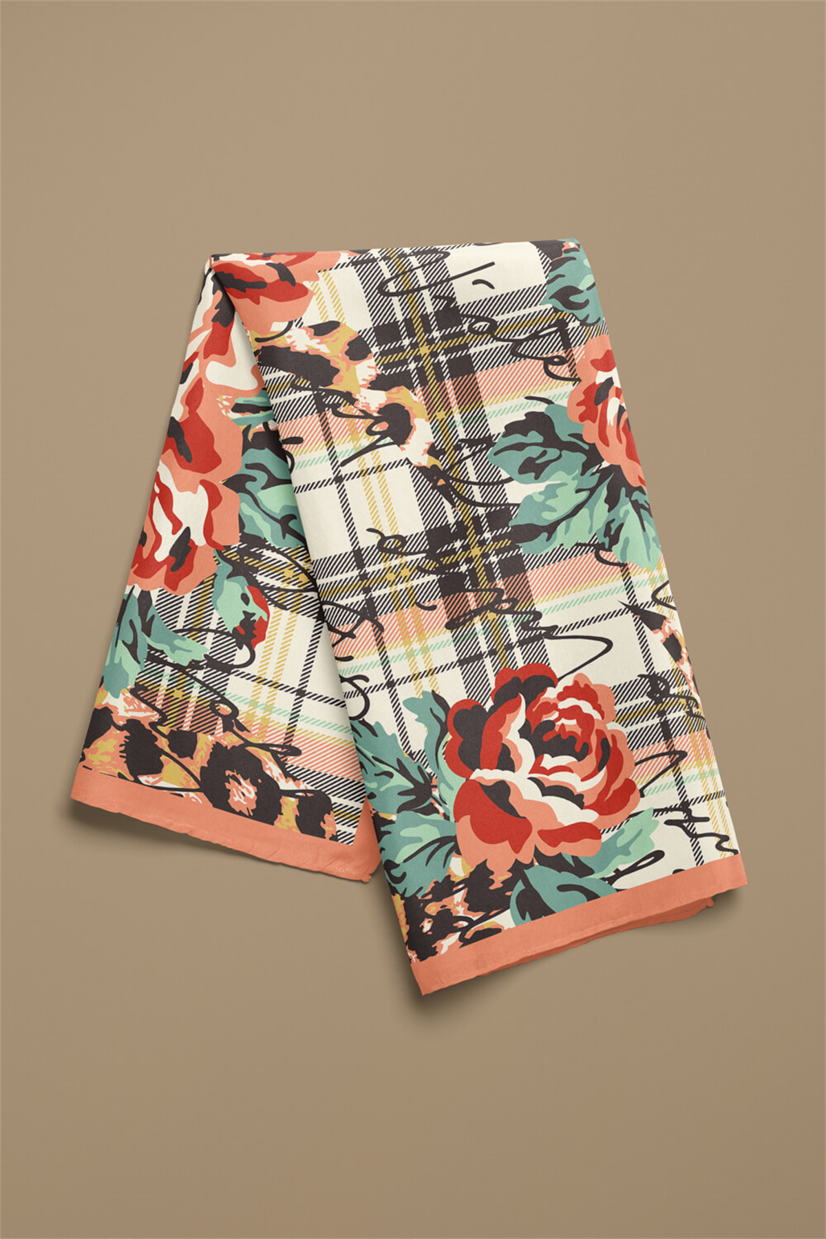 V25 Modabutik Leopar ve Gül Desenli Bandana