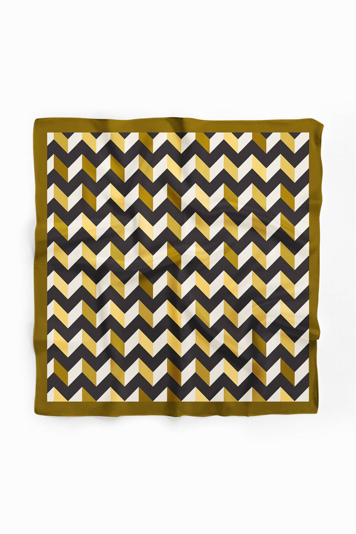Violla D120 Kadın Üçgen Desenli Bandana 50x50 Sarı DG0328-22