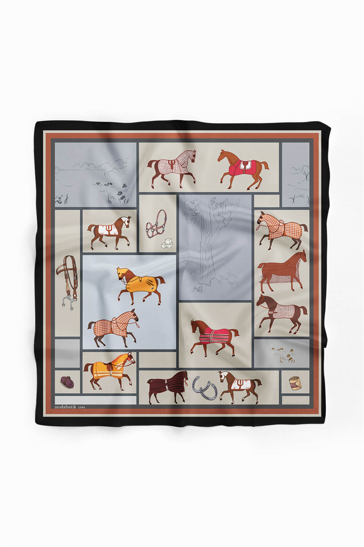 Y53 MODERN HORSE TASARIMLI BANDANA DG12084