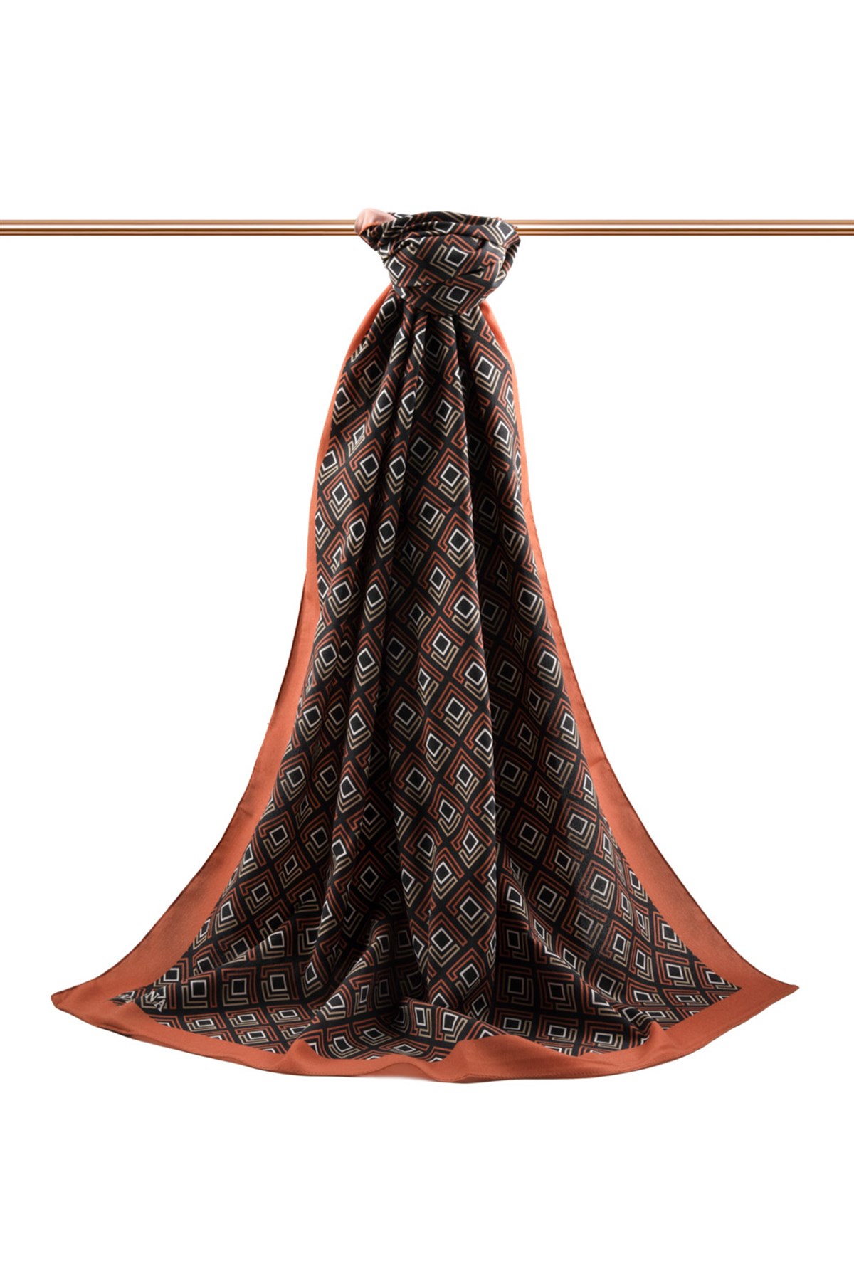KREP MİNİ MOTİF DESENLİ TABA - BEJ RENKLİ 75X195 KIRIŞMAZ ŞAL
