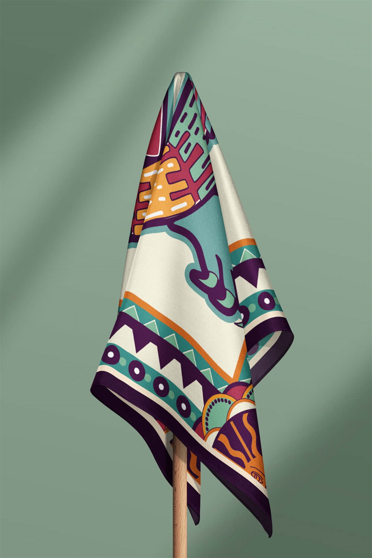 Vissona Etnik Desenli İpek Bandana