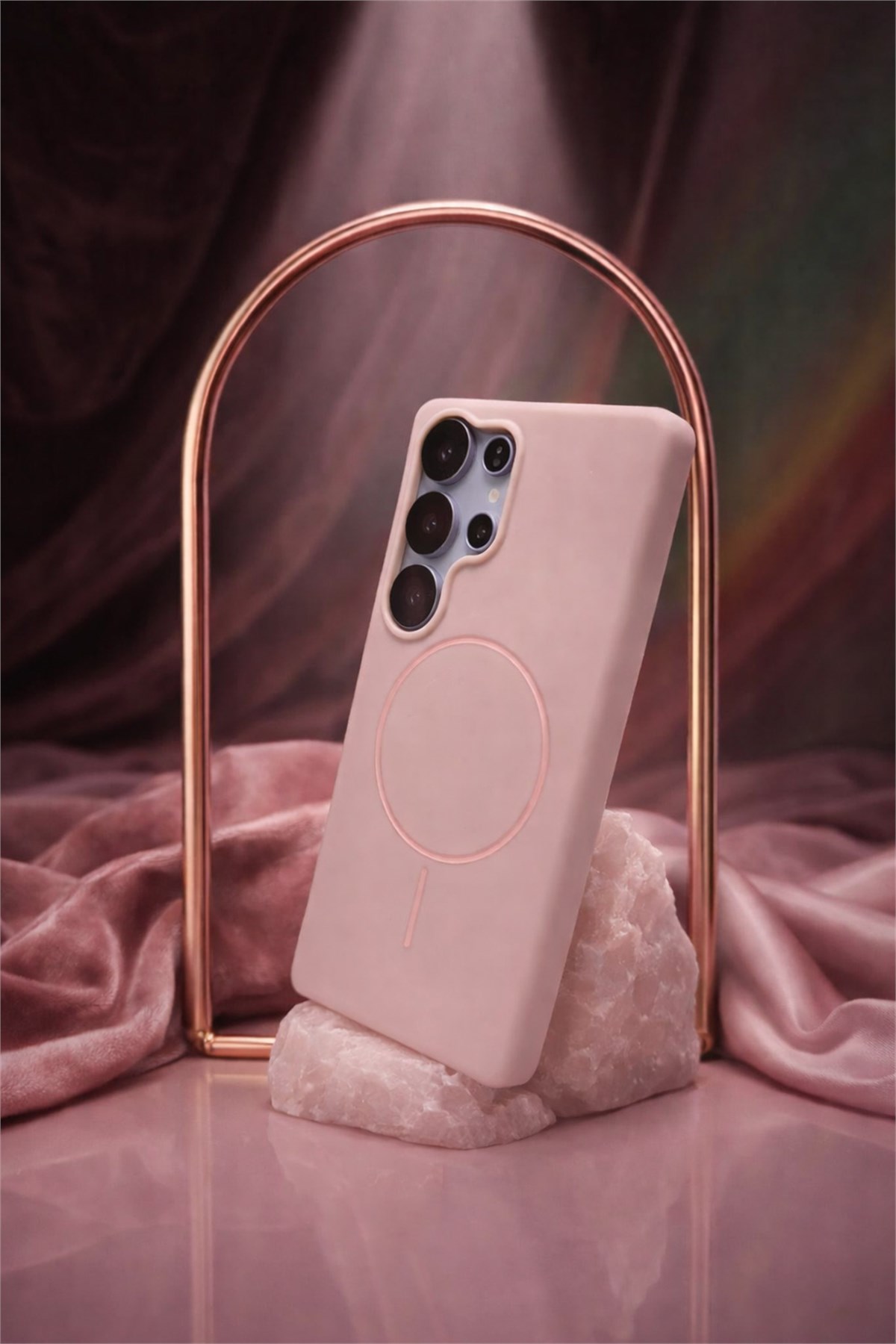 Samsung Galaxy S25 Ultra Kılıf – İçi Kadife – MagSafe Uyumlu – Pembe Renk – Telefon Kılıfı