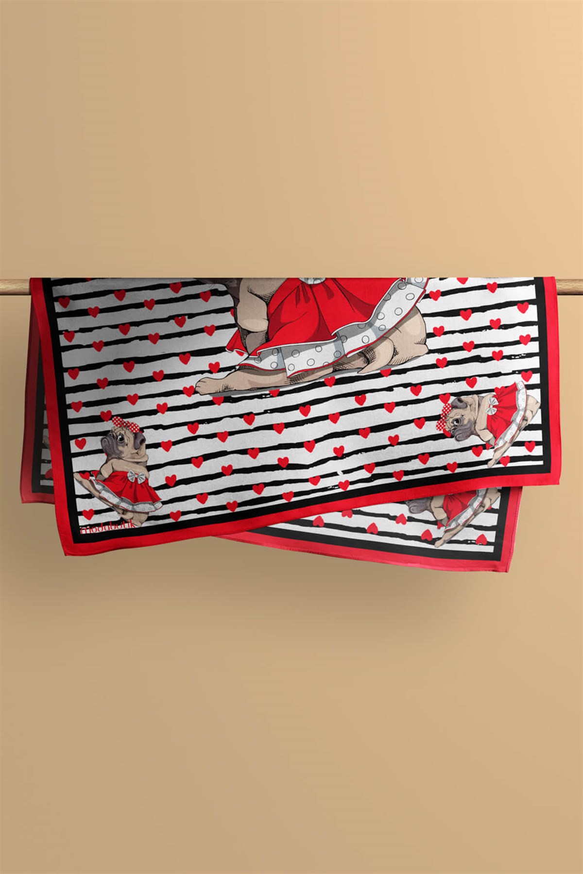 F108 Violla Pug Desenli Bandana