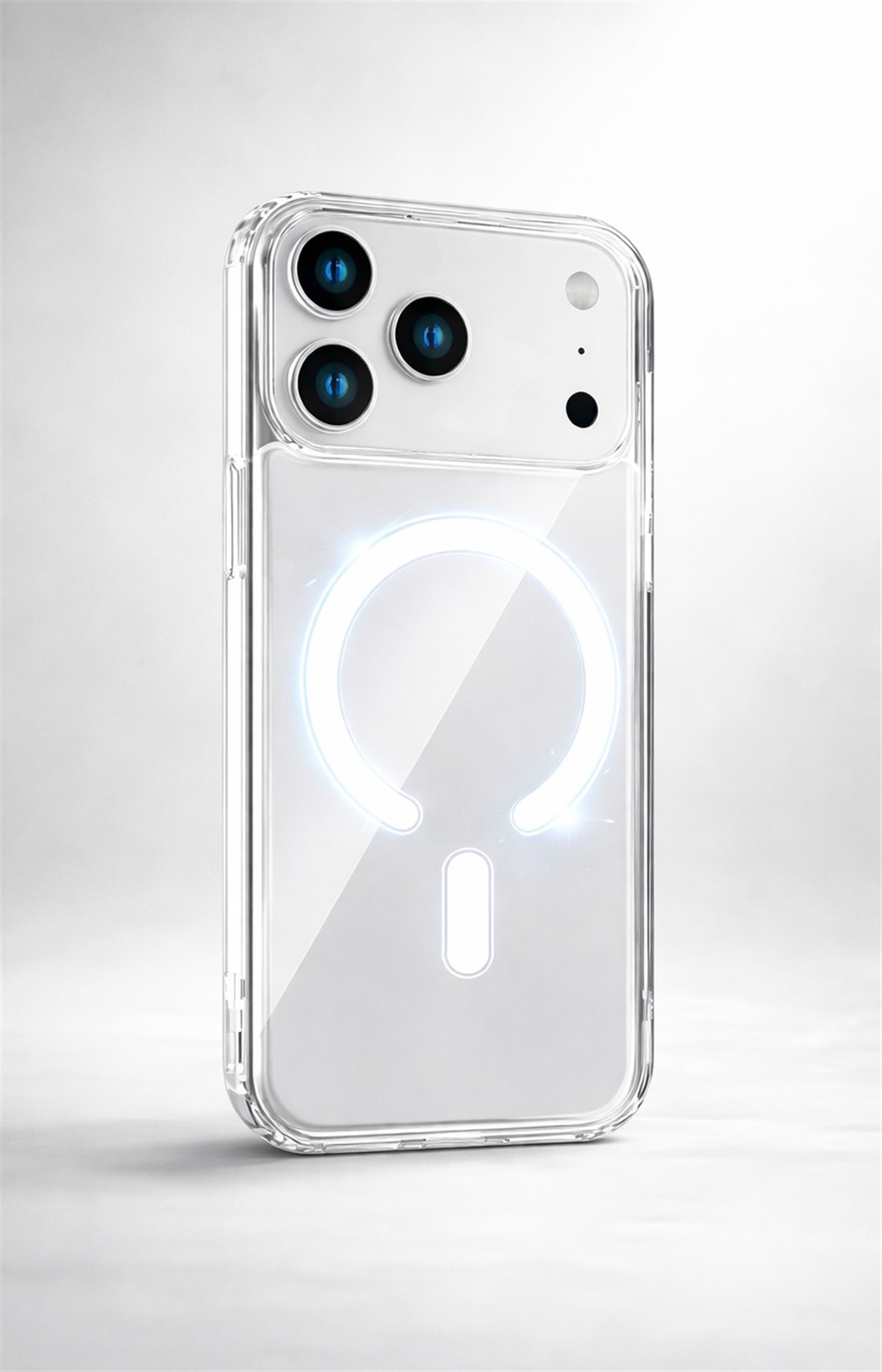 iPhone 17 Pro Max Uyumlu Kamera Korumalı Magsafe Wireless Şarj Özellikli Lüks Şeffaf Silikon Telefon Kılıfı