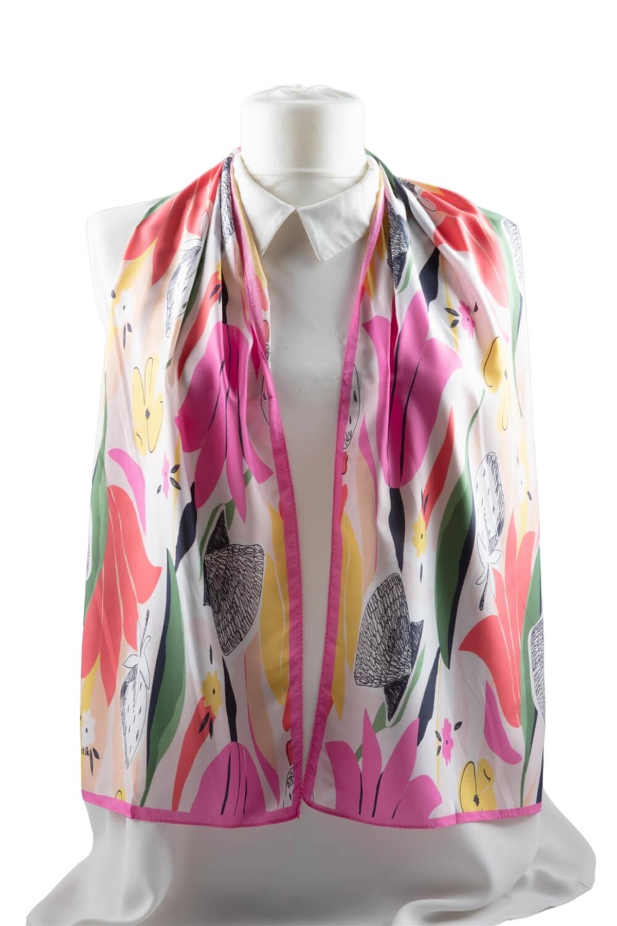 I108 Modabutik Çiçek Desenli Kadın Fular