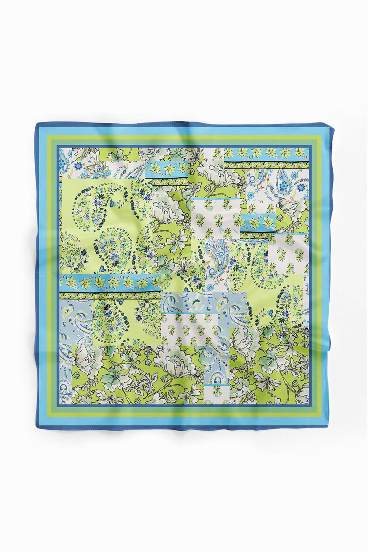 B11 ŞAL DESENLİ PATCHWORK BANDANA DG12001