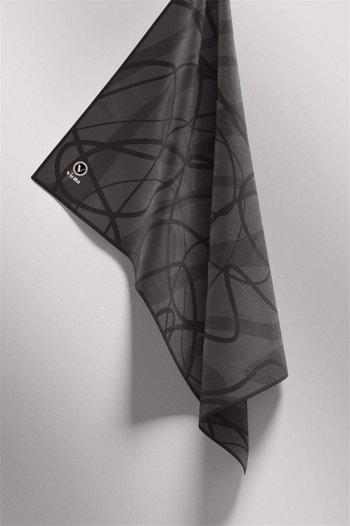 Twill Karışık Çizgi Desenli Lila Renkli 90x90 Eşarp (İpek İçermez) Kenar Dikiş Şekli El Dikişli