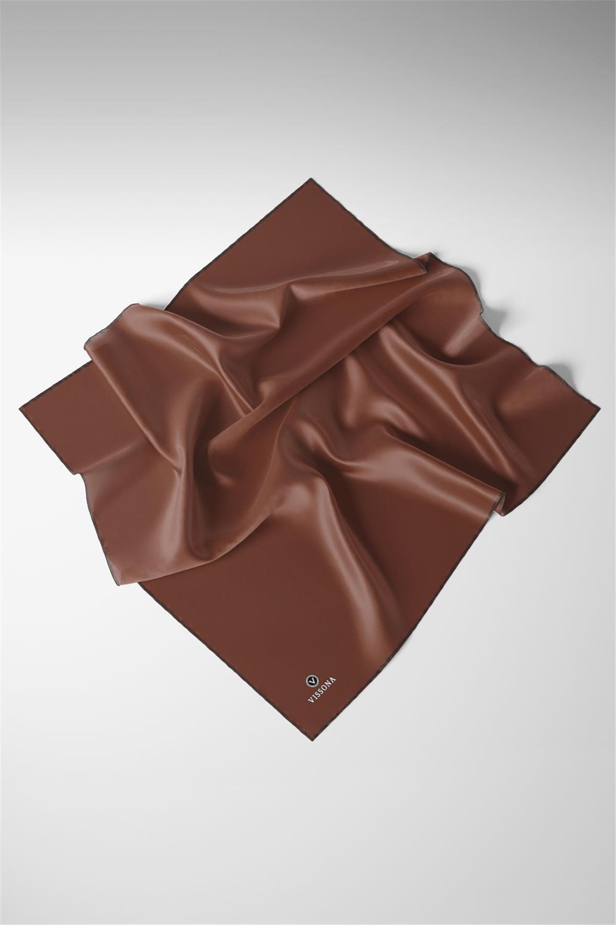 %100 Twill İpek Düz Desenli Eşarp 90x90 Eşarp Dikim Şekli : El Dikişi