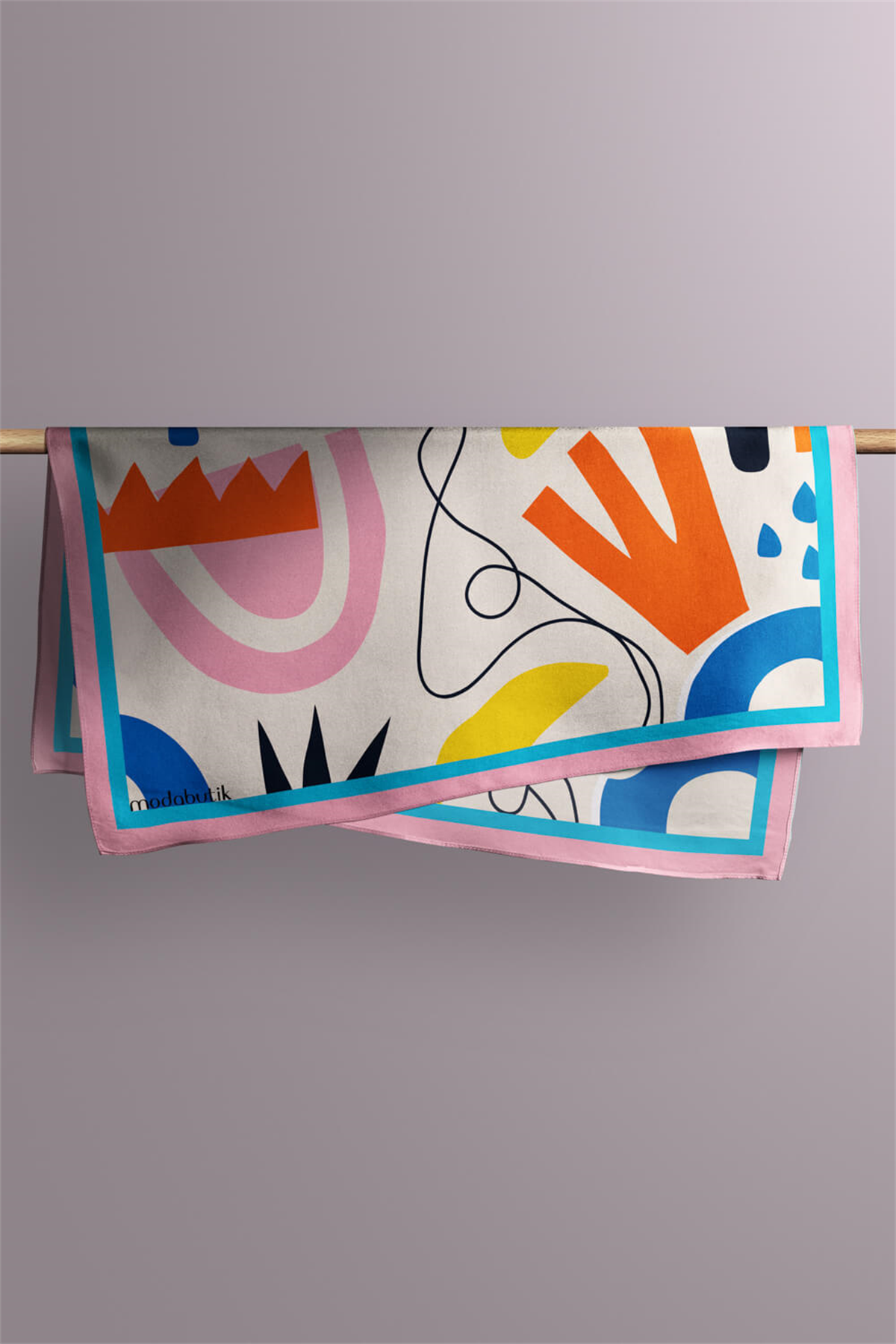 B28 Modabutik Geometri Deseni Bandana