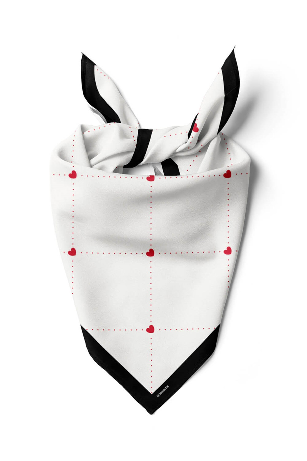 Violla A50 Kadın Kare Kalp Desenli Bandana 50x50 DG0268-22