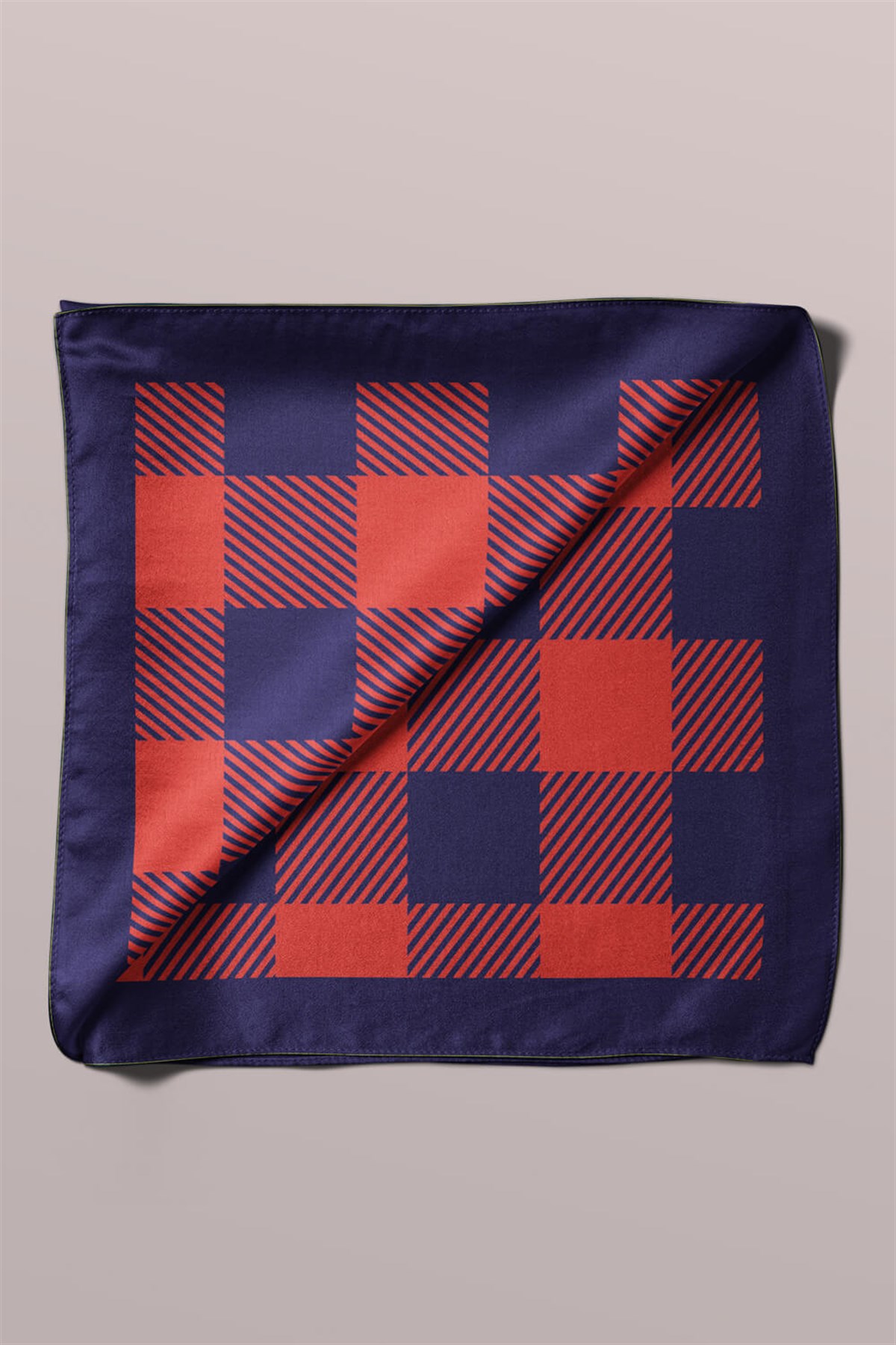 Violla D95 Kadın Ekose Desenli Bandana 50x50 DG0172-22