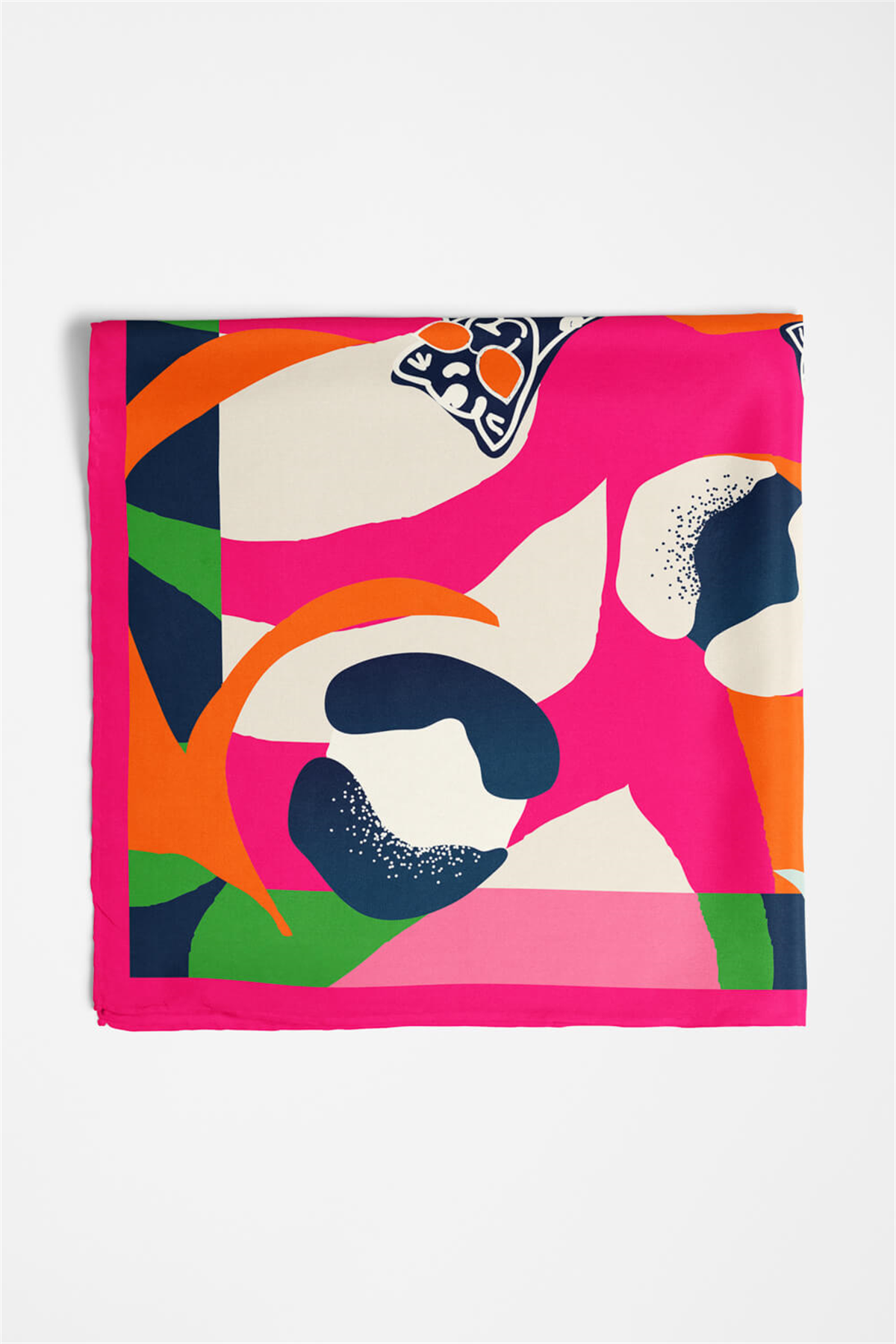 Saten İpek Kaplan Desenli Kadın Bandana