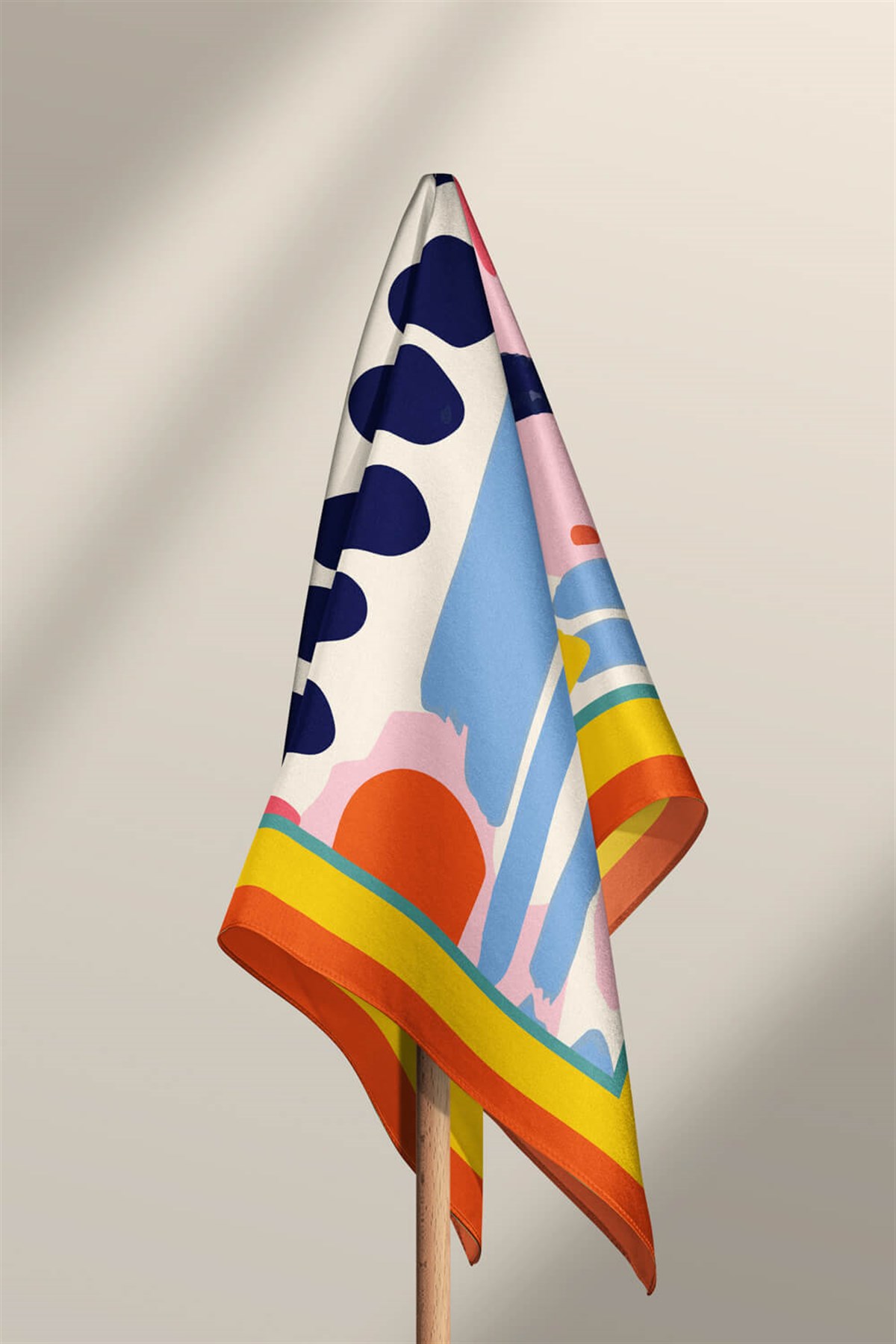 Vissona Geometrik Desenli İpek Bandana