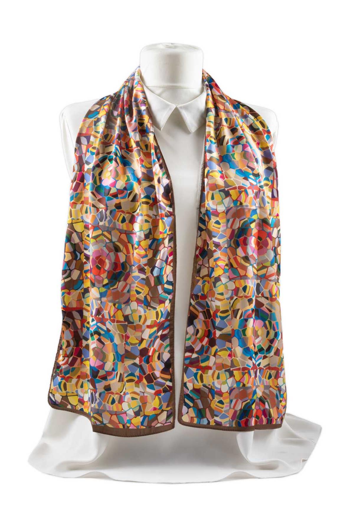 I11 Mozaik Desenli Fular 30x140