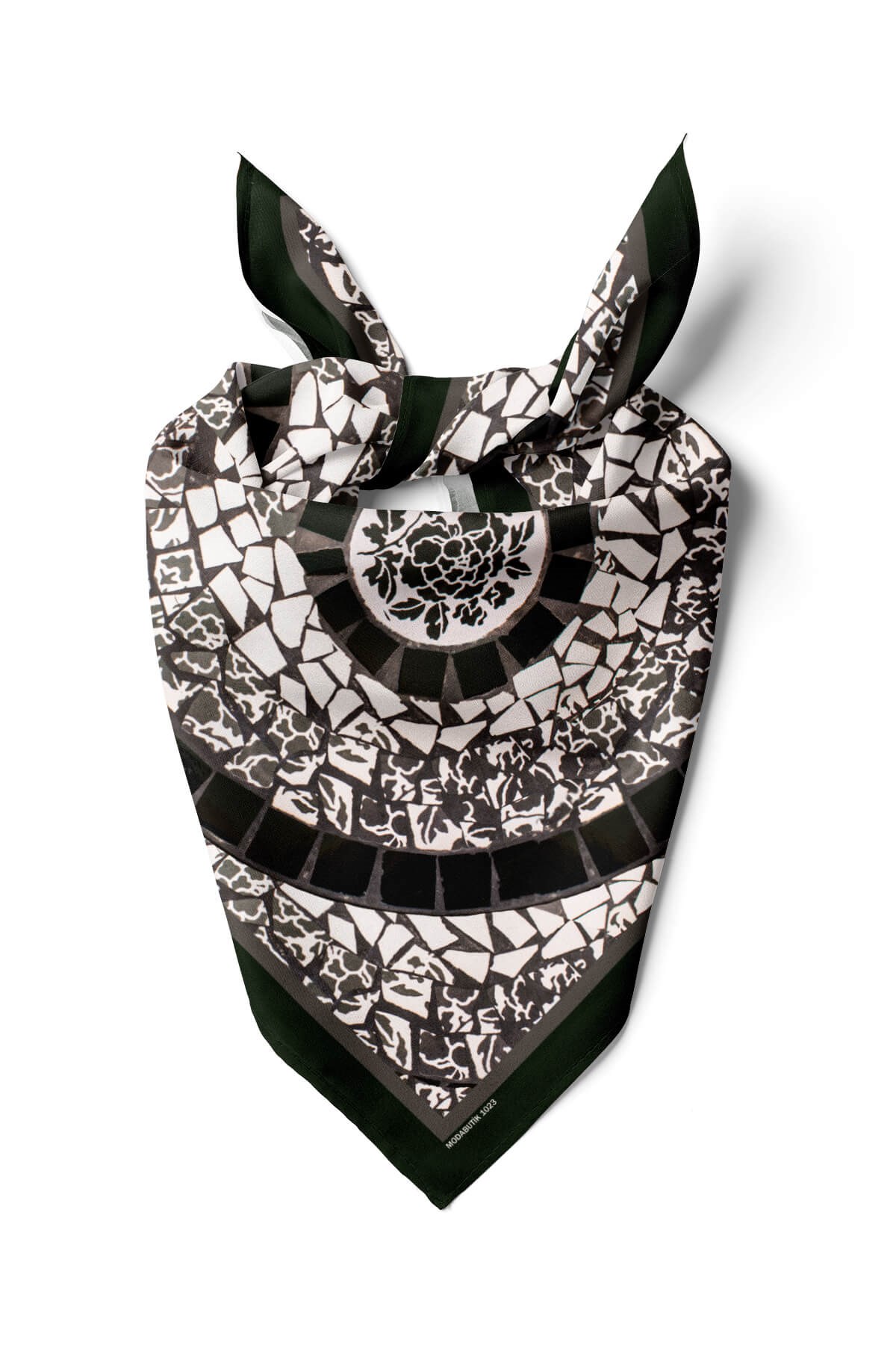 Violla Y84 Kadın Kahverengi Sarmal Desenli 50x50 Bandana DG01023-22