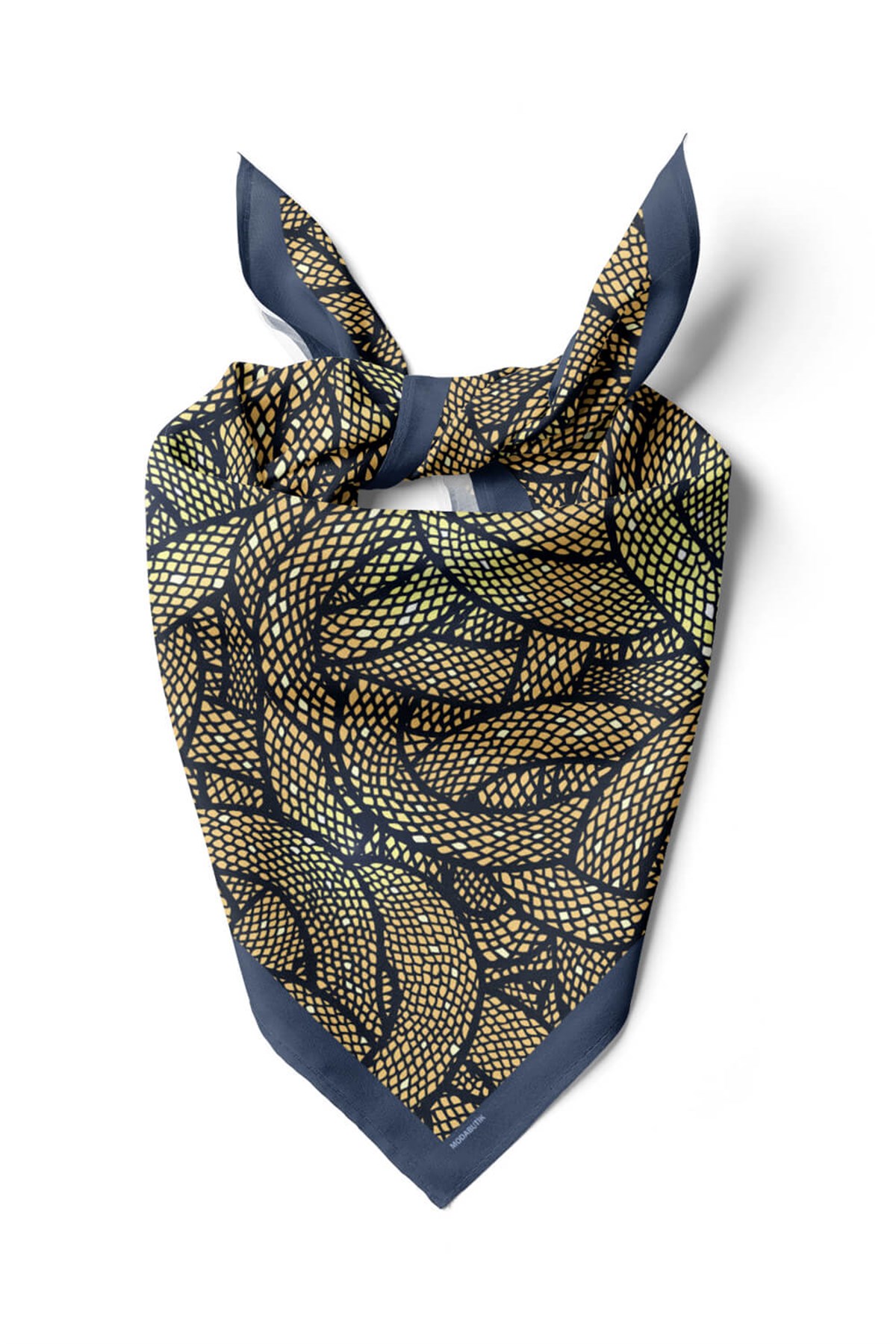 Violla Y70 Kadın Halat Desenli Bandana 50x50 Sarı DG0340-22