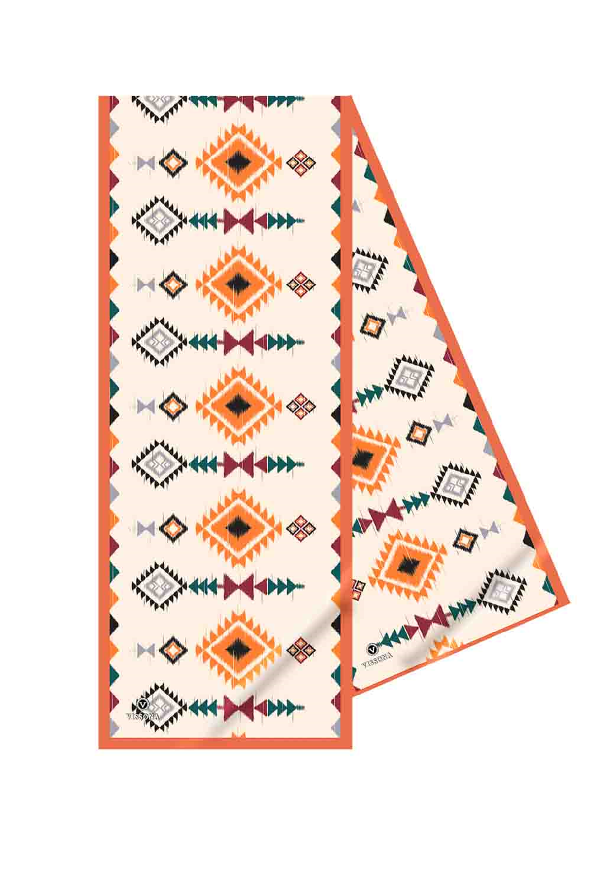 I23 SATEN İPEK ETNİK DESENLİ KADIN FULAR