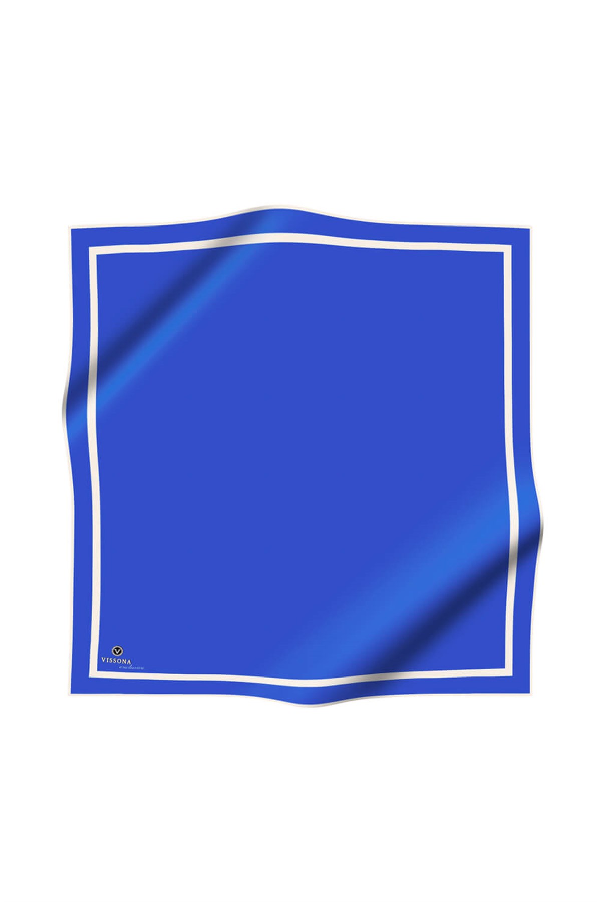 100% Twill İpek Düz Renk Bordür Desenli Saks - Krem Renkli Daha Tok Exclusive Serisi 90x90 Dikim Şekli : El Dikişi Eşarp