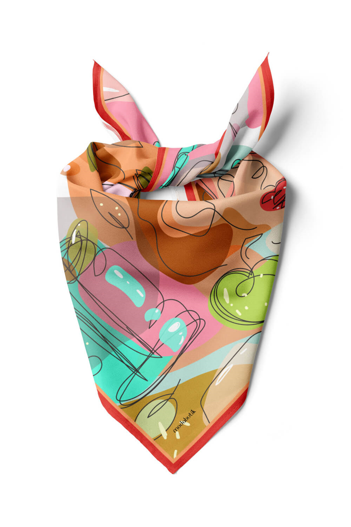 Z85 Modabutik Silüet Desenli Bandana