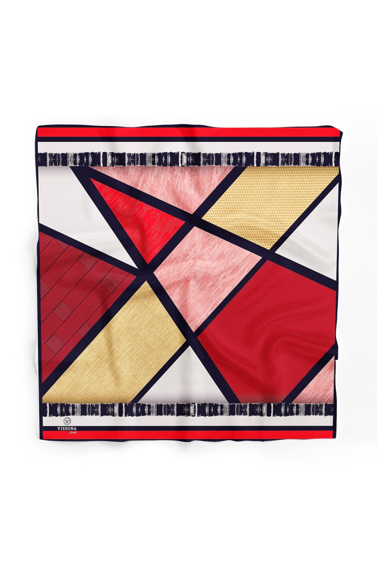 %100 İpek Kadın Desenli Bandana 80x80