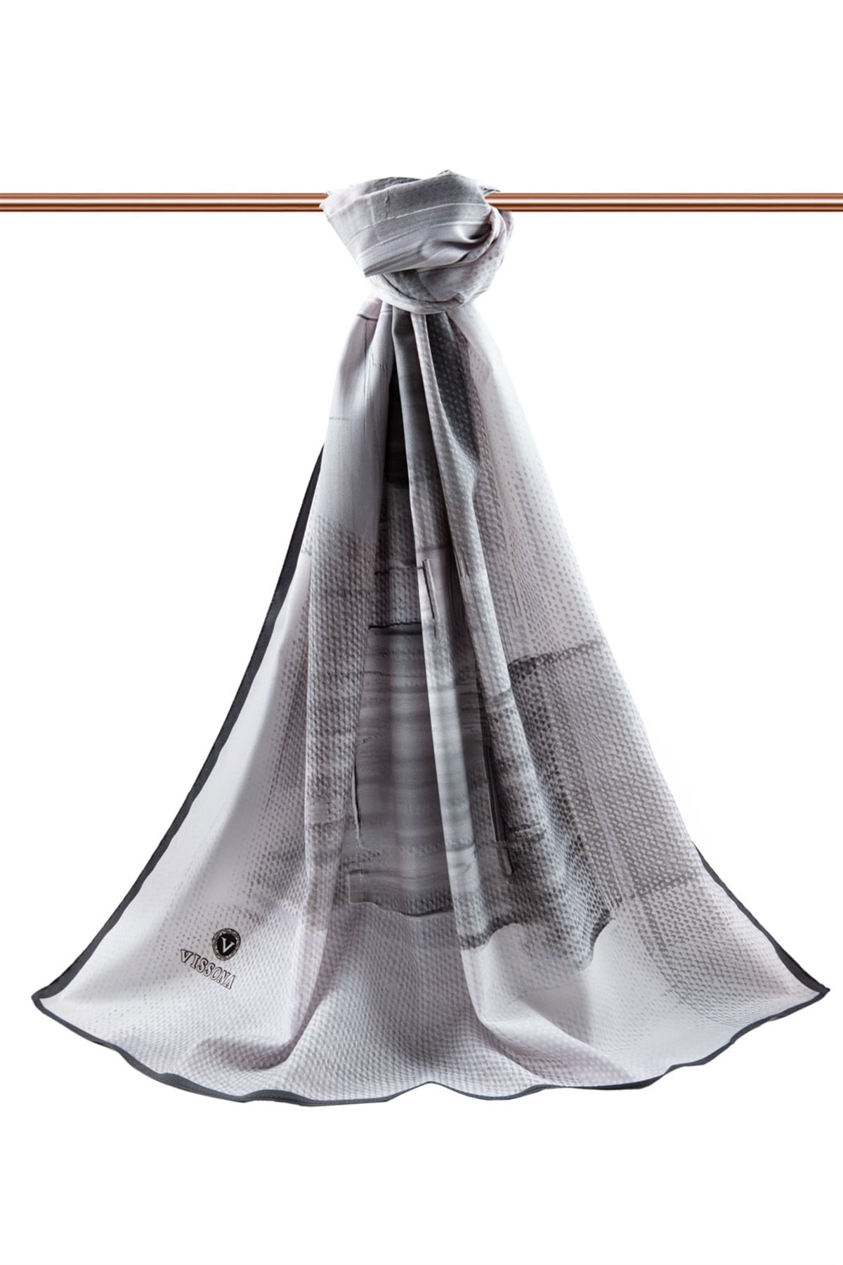 KREP FIRÇA DESENLİ GRİ - FÜME RENKLİ 75X195 KIRIŞMAZ ŞAL