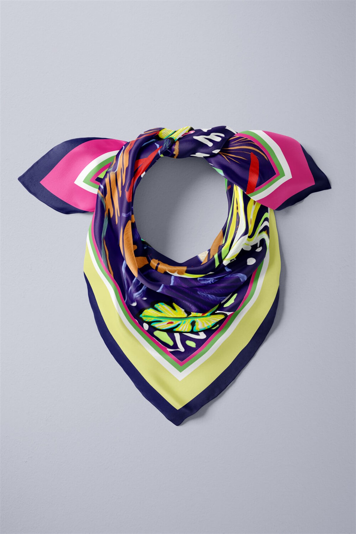 Violla E70 BÜYÜK TROPIC YAPRAKLI MODERN BANDANA DG12455